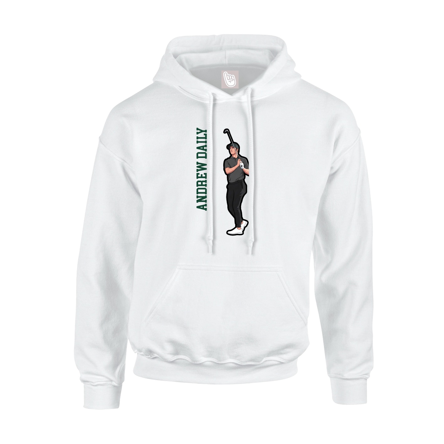 Youth Hoodie — Name Vertical in White