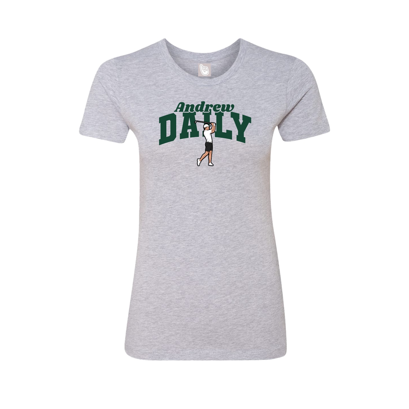 Fitted Women's Tee — Signature Arch in Grey