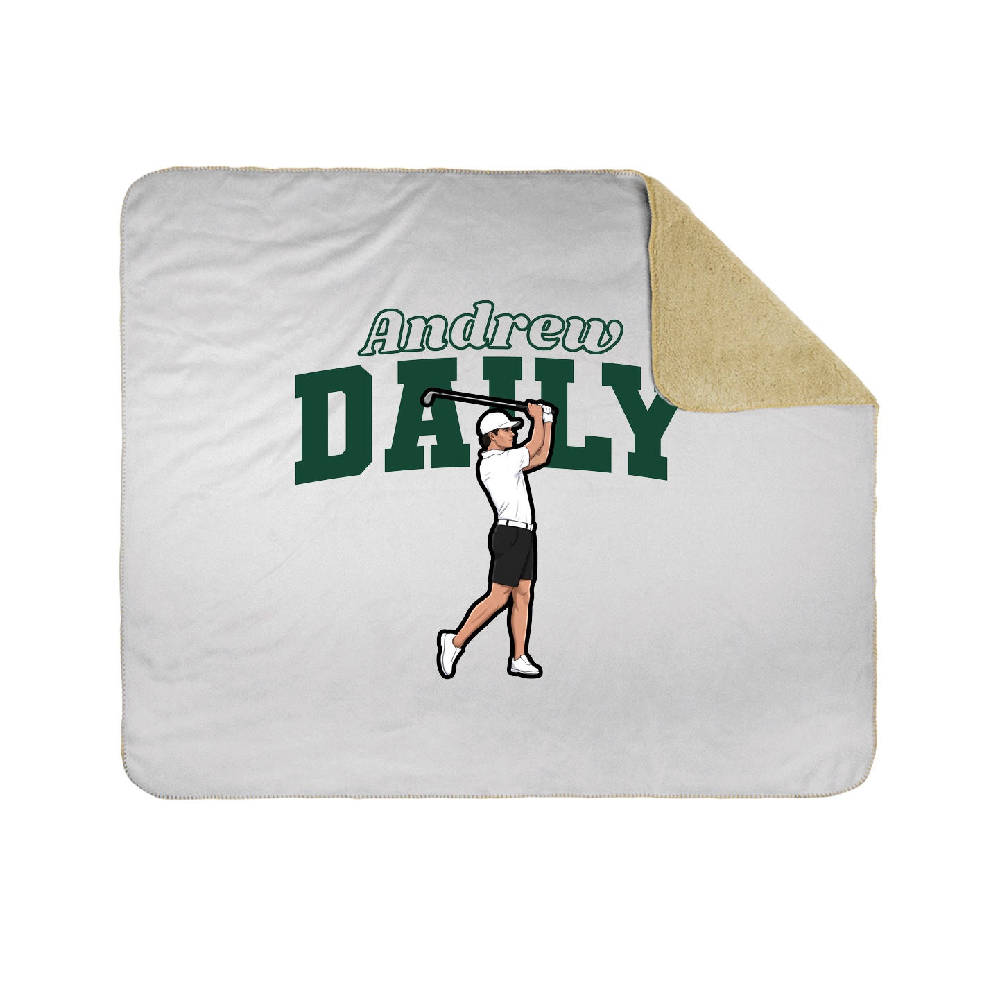 Throw Blanket — Name Arch in White