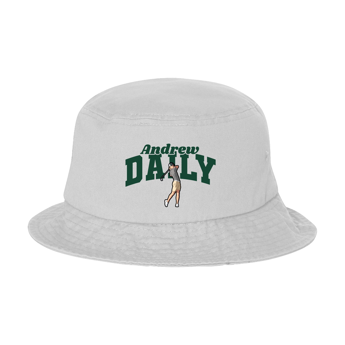 Bucket Cap — Signature Arch in White