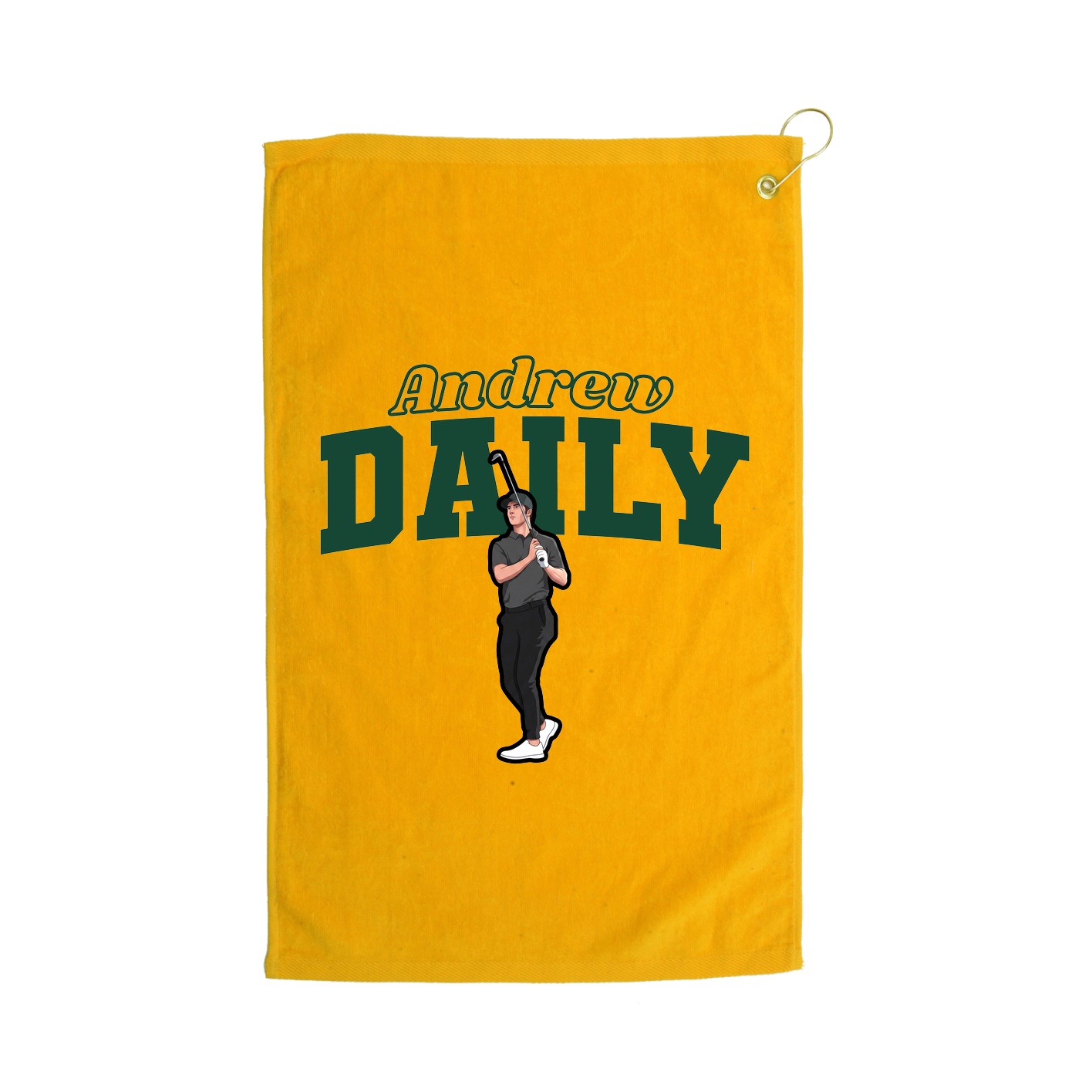 Golf Towel — Name Arch in Gold