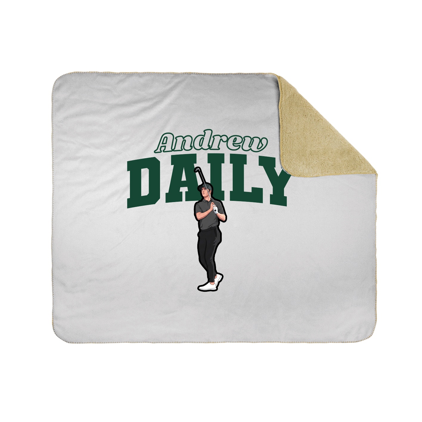 Throw Blanket — Name Arch in White