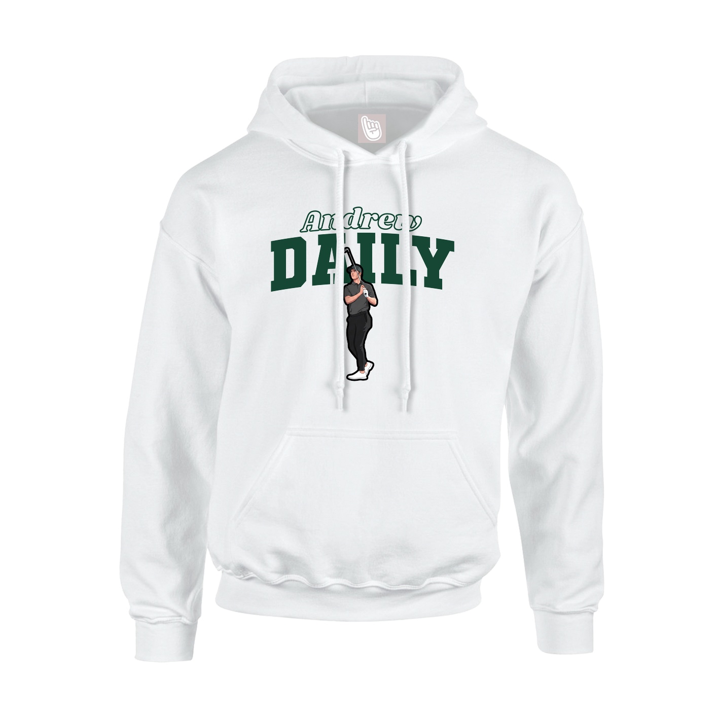 Hoodie — Name Arch in White