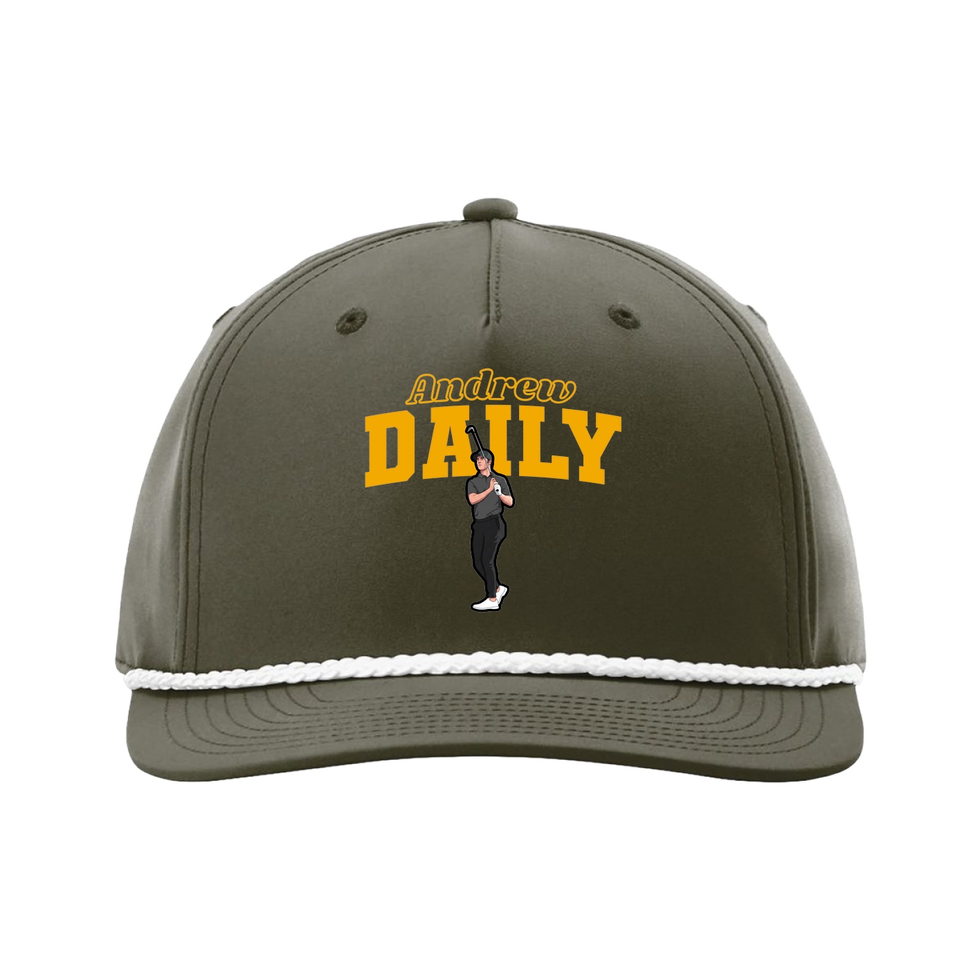Five-Panel Classic Rope Cap — Name Arch in Green