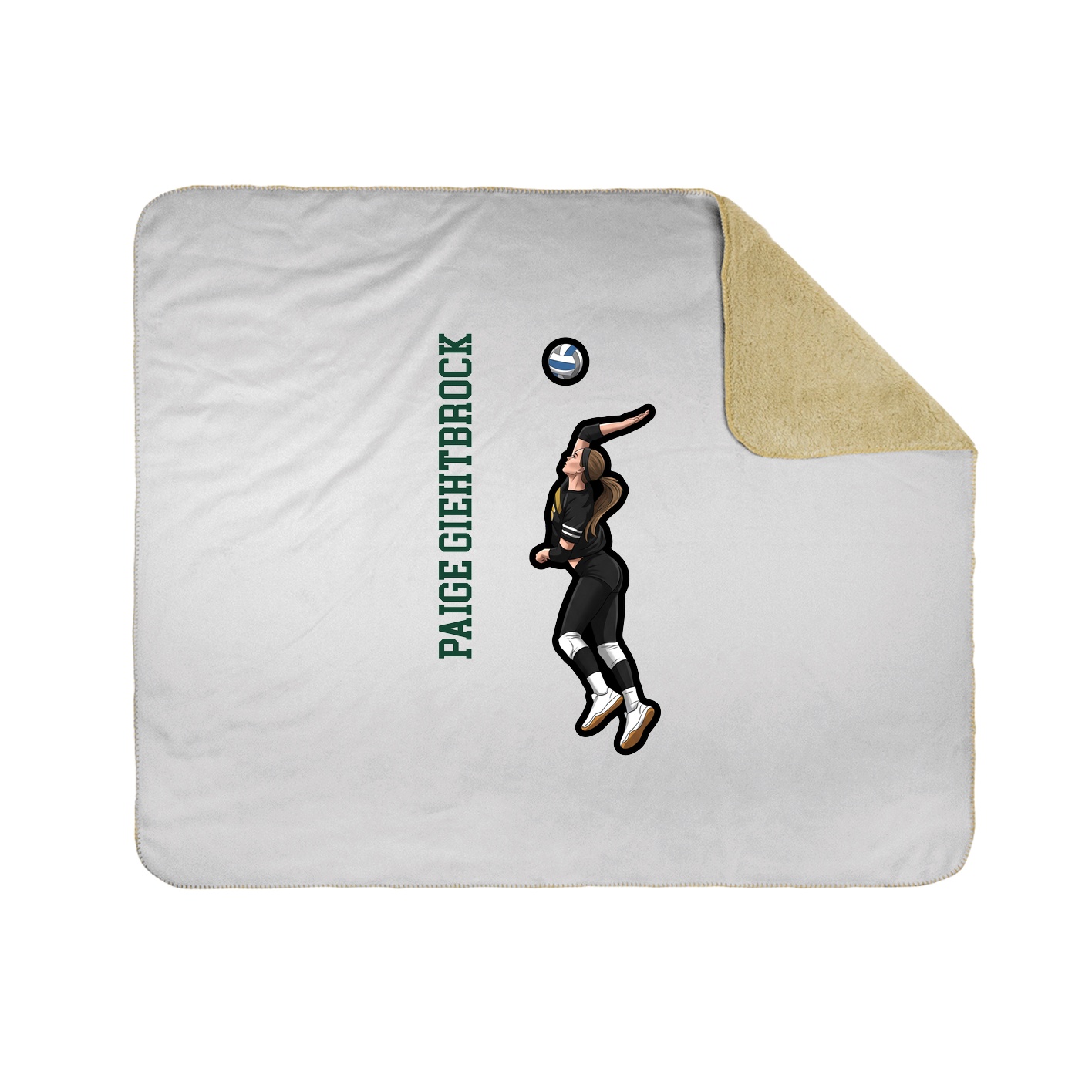 Throw Blanket — Name Vertical in White