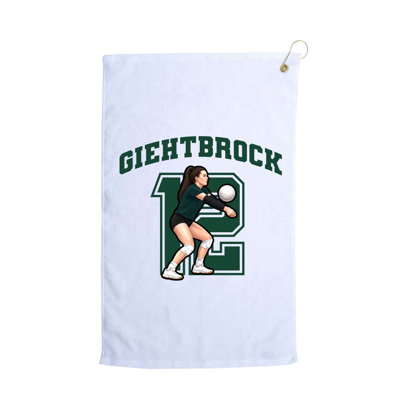 Golf Towel — Number in White