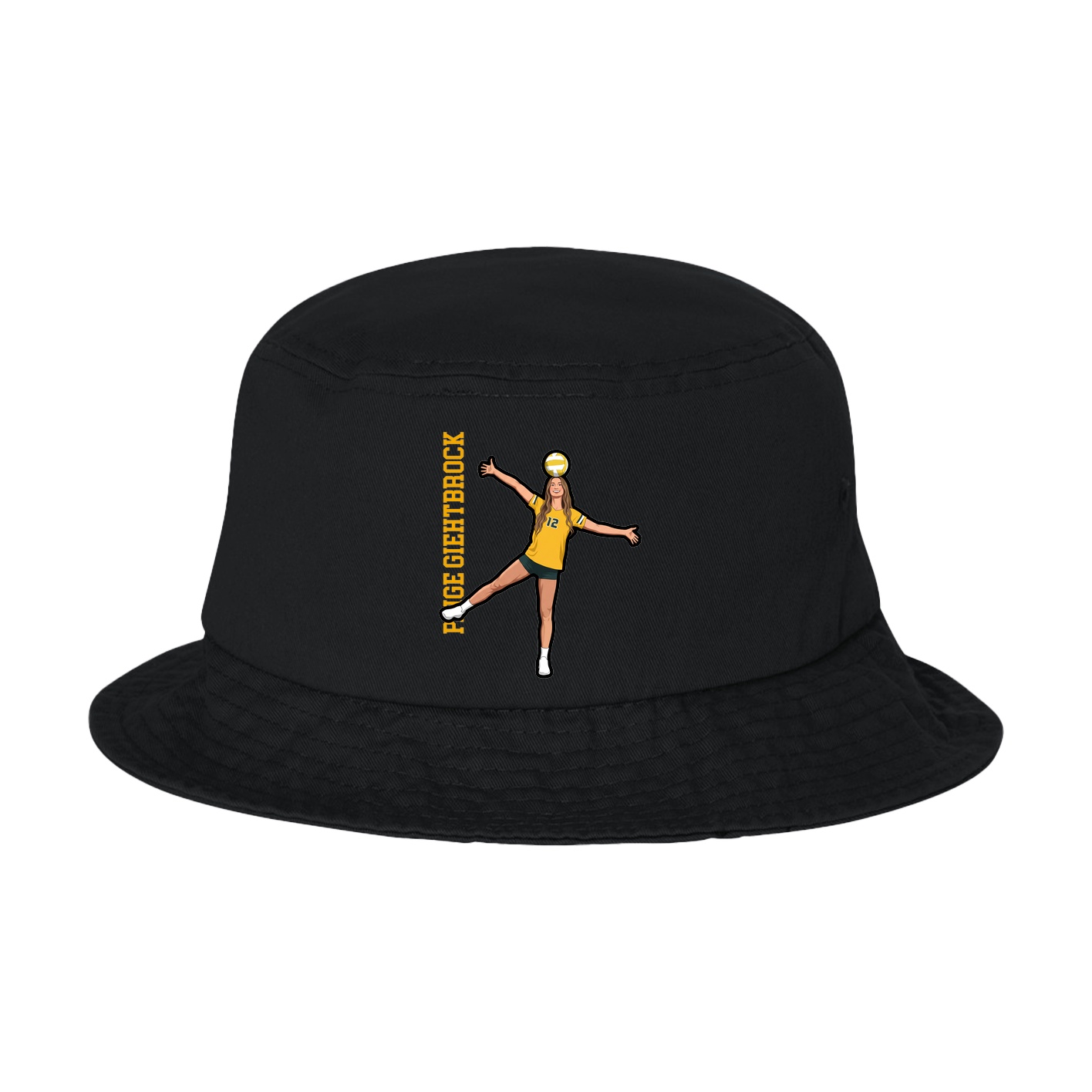 Bucket Cap — Name Vertical in Black