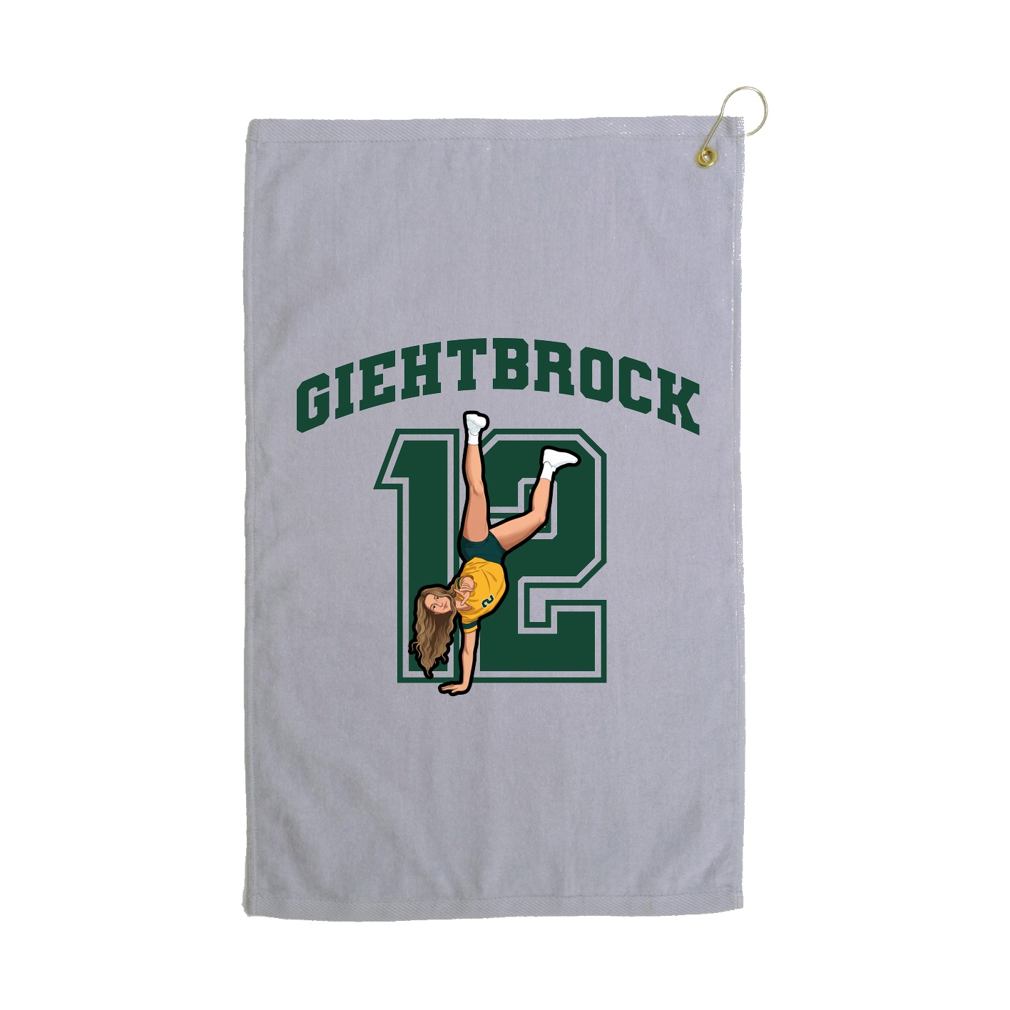 Golf Towel — Number in Grey