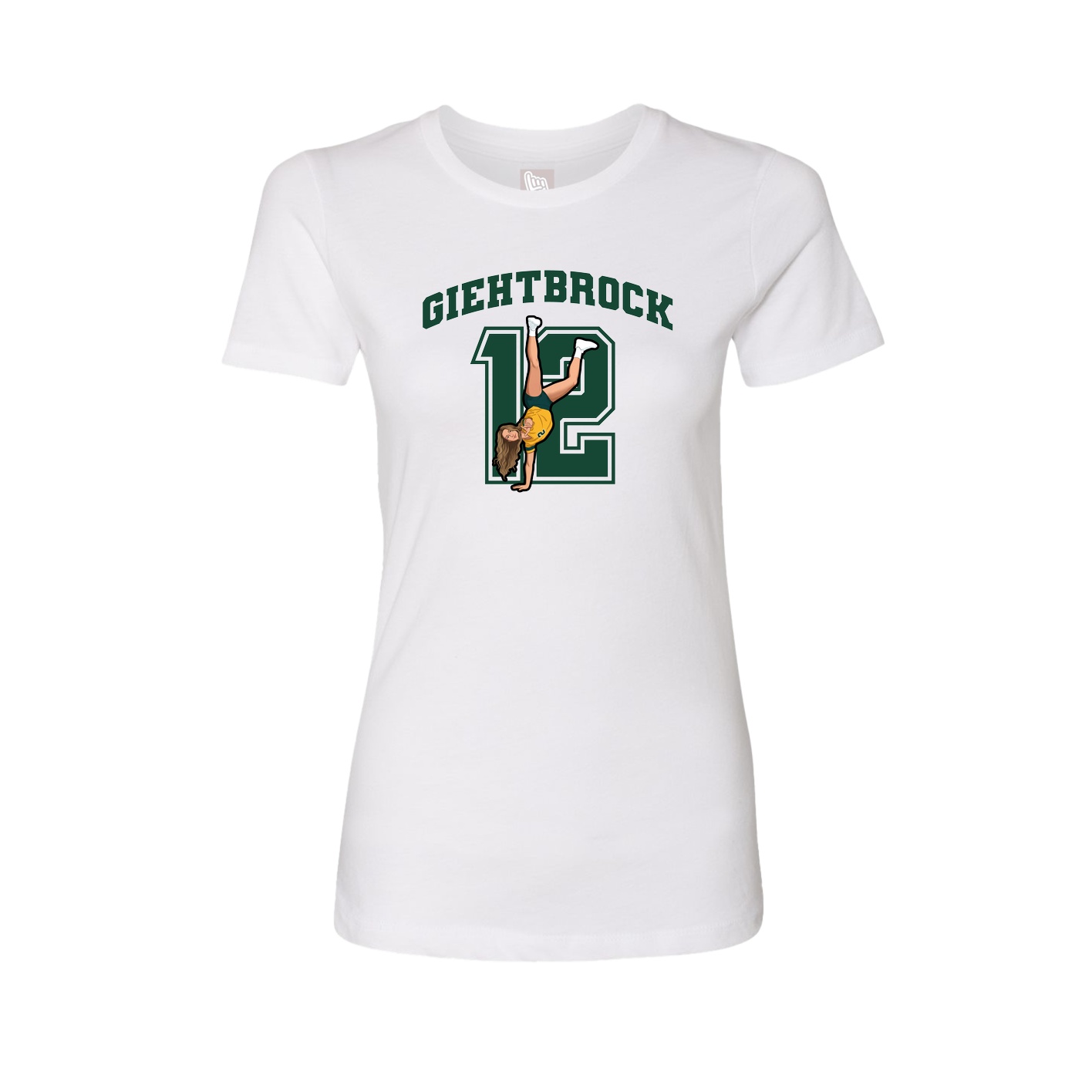 Fitted Women's Tee — Number in White