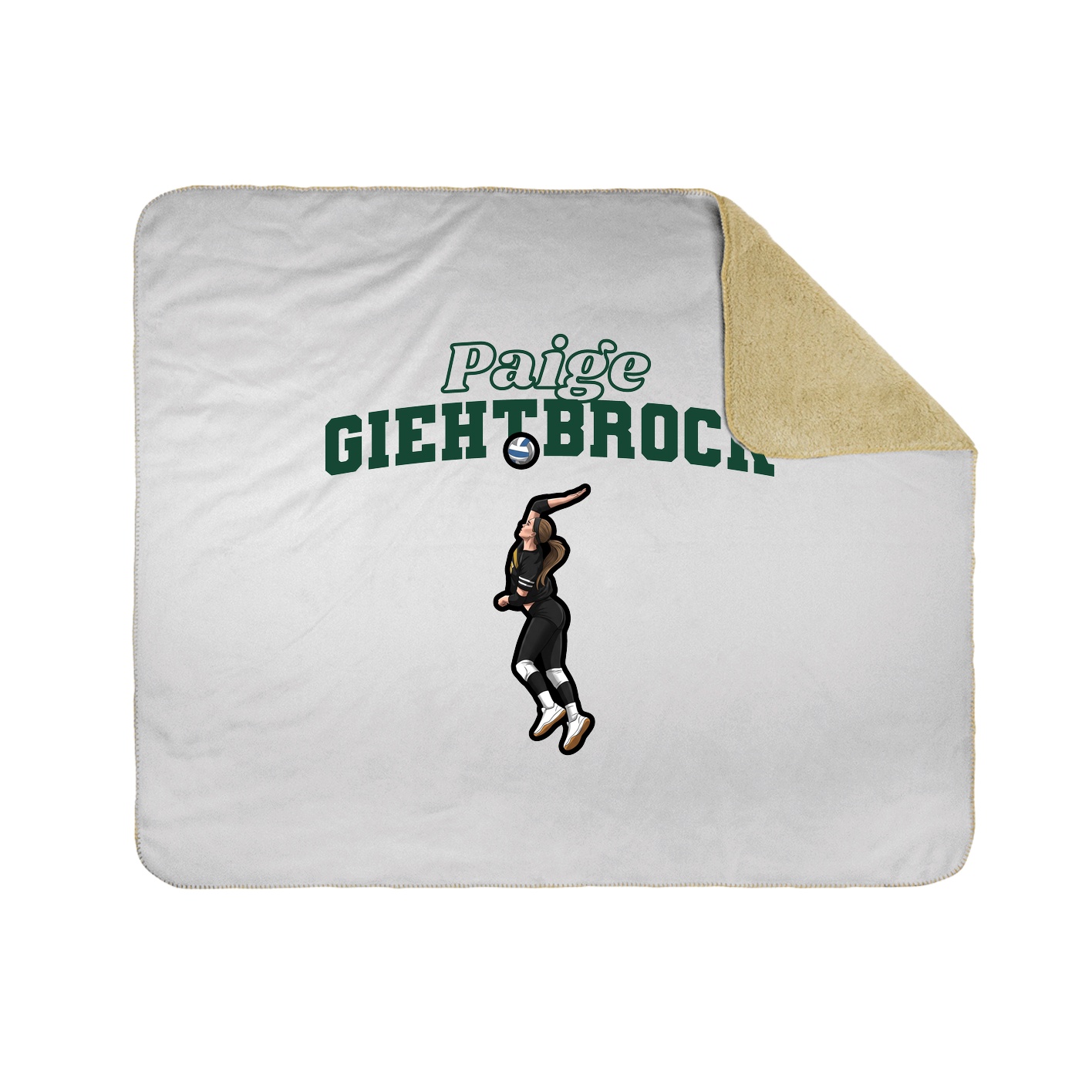 Throw Blanket — Name Arch in White