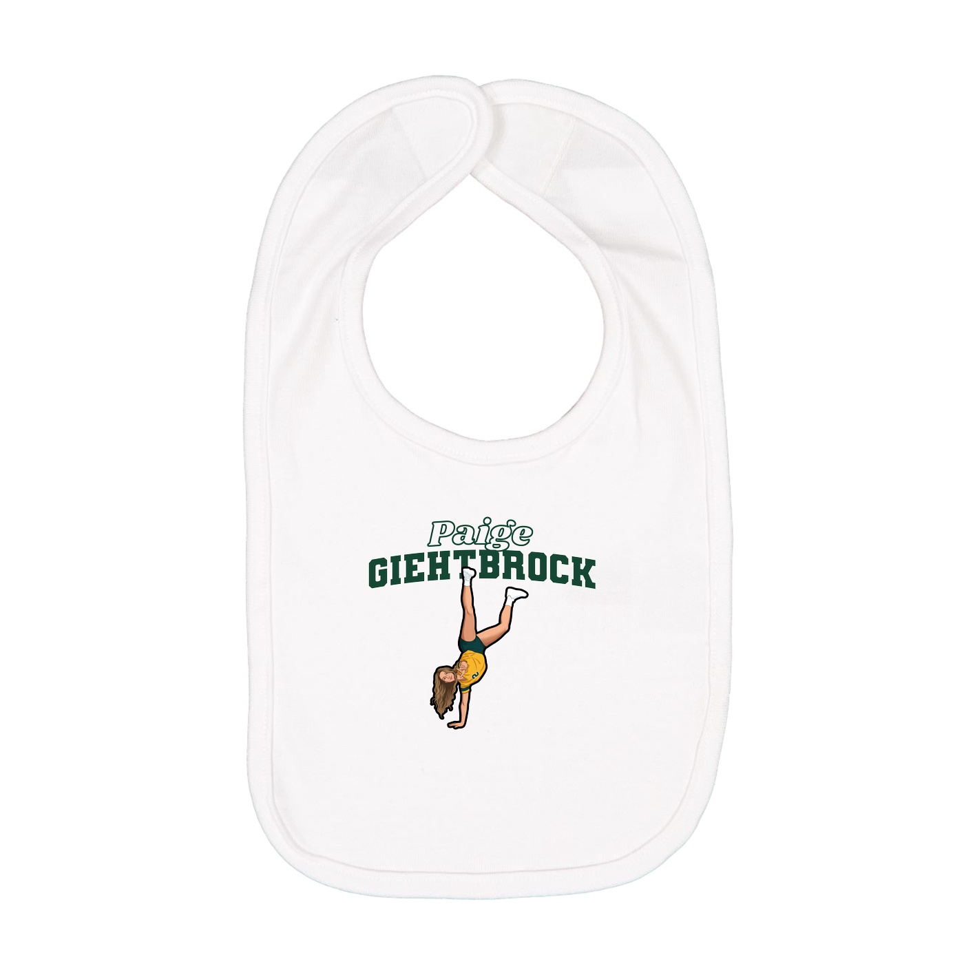Infant Bib — Name Arch in White