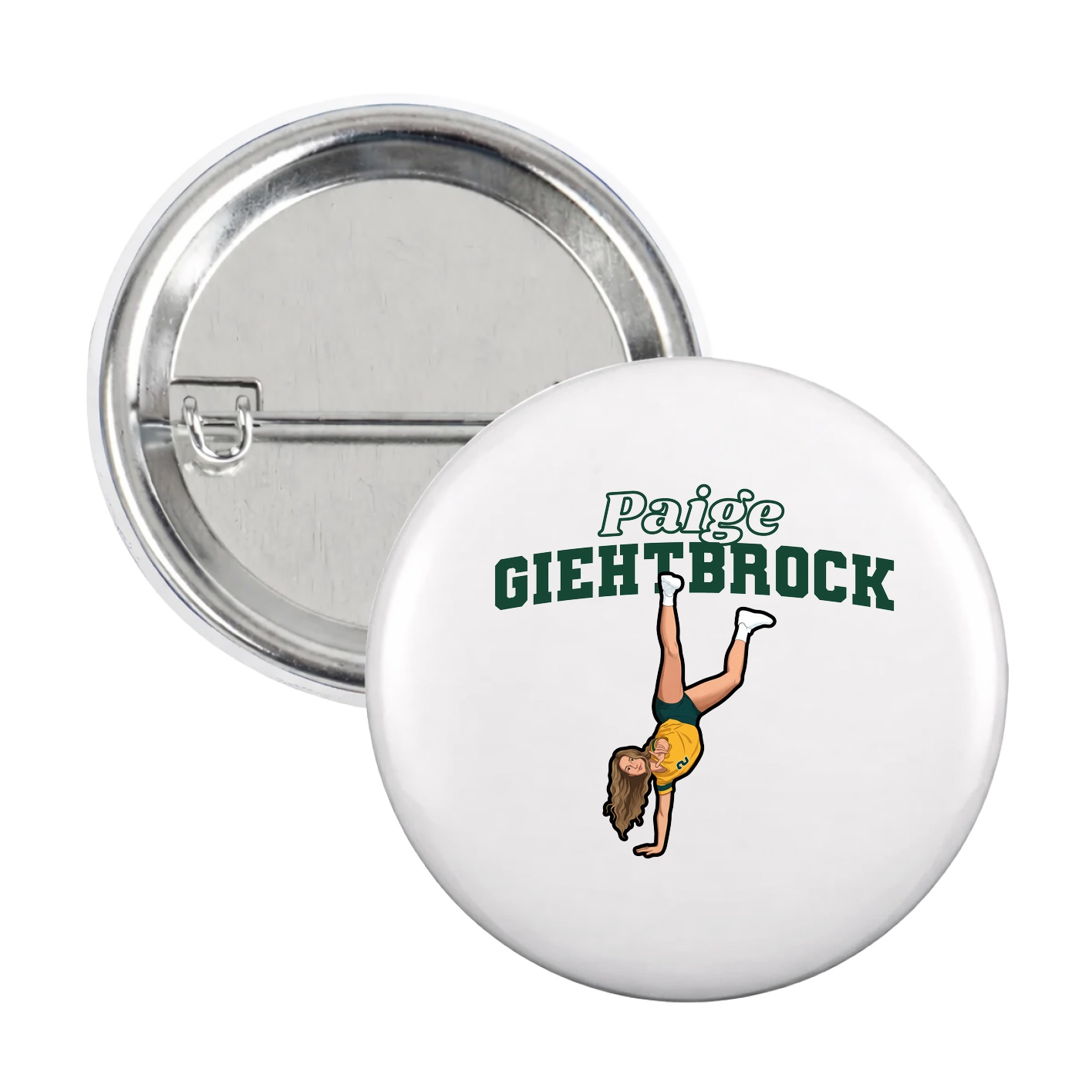 Game Day Button — Name Arch in White