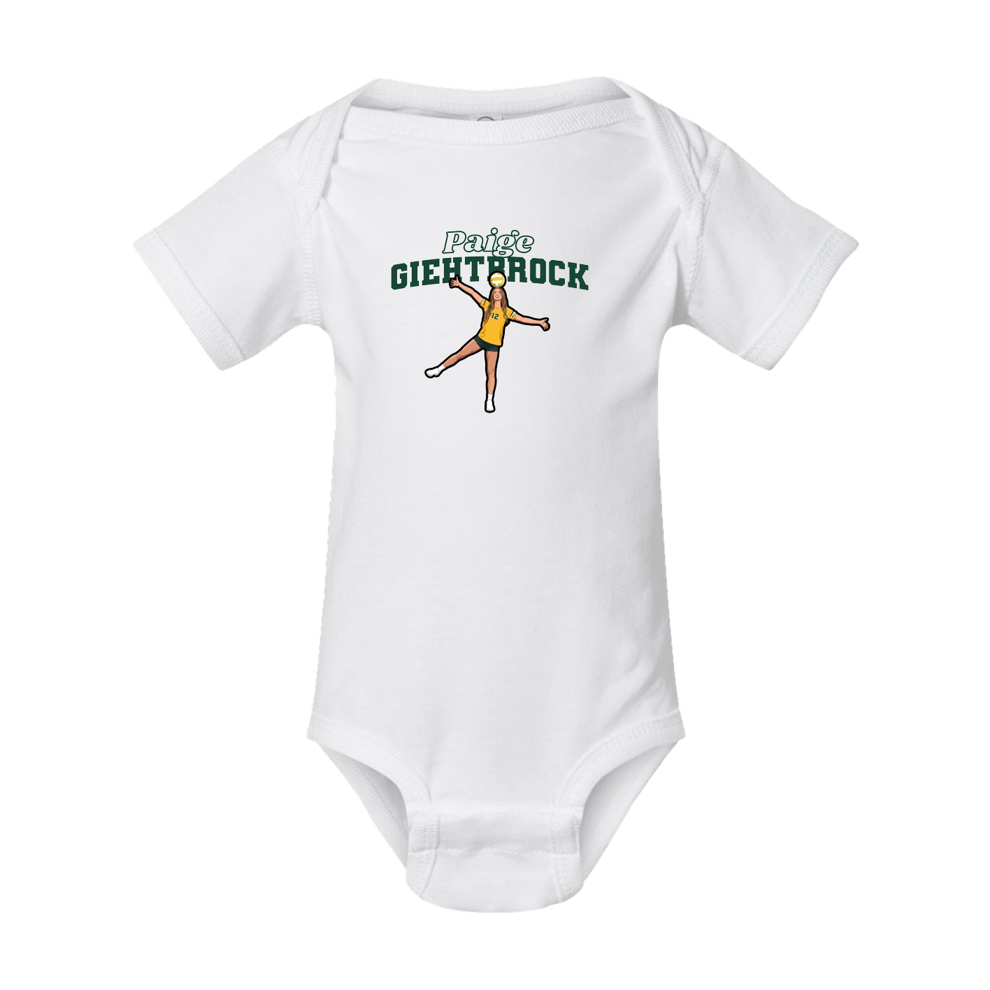 Baby Onesie — Name Arch in White