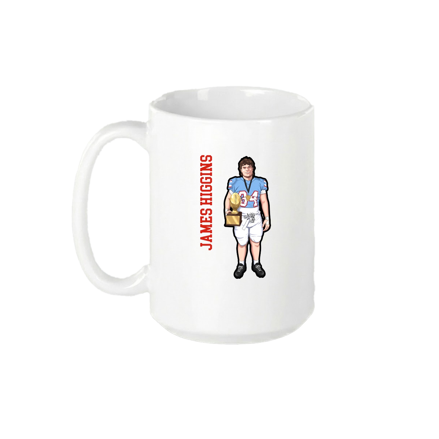 15oz Coffee Mug — Name Vertical in White