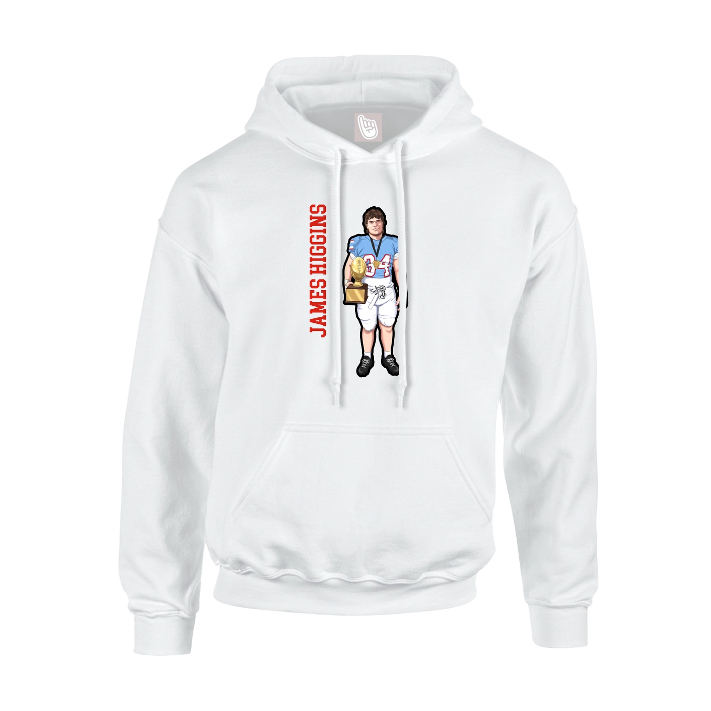 Hoodie — Name Vertical in White