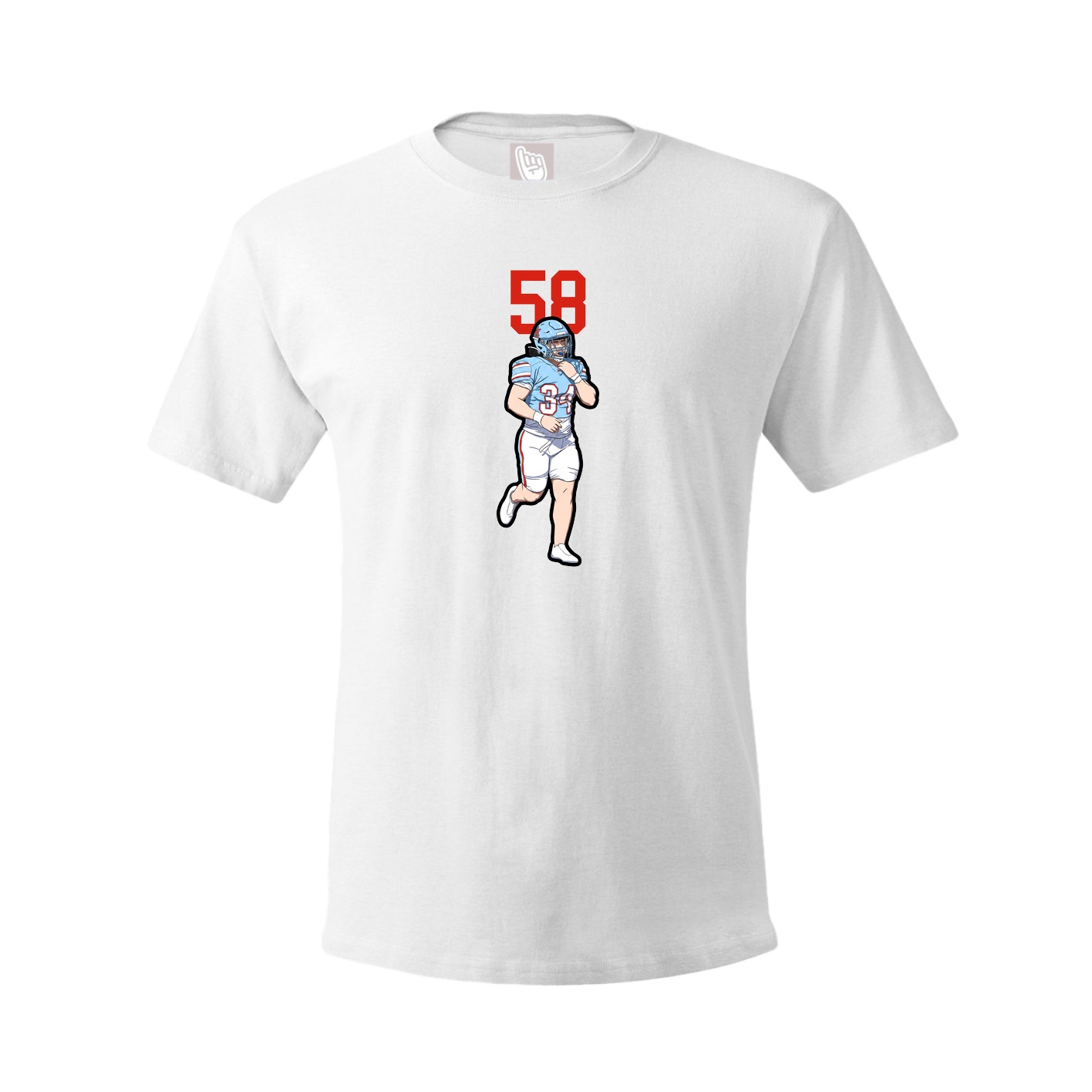 Youth Tee — Number Top in White