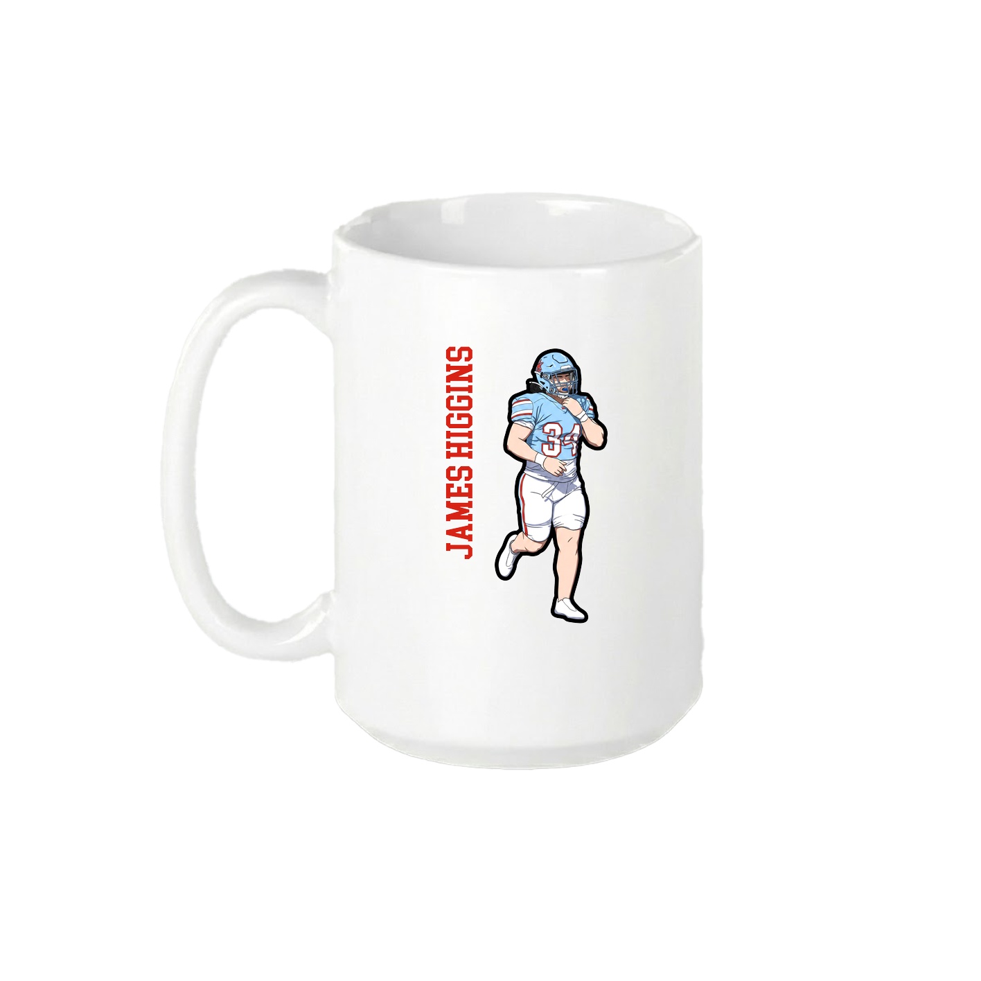 15oz Coffee Mug — Name Vertical in White