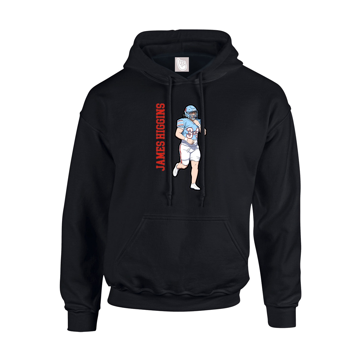 Youth Hoodie — Name Vertical in Black
