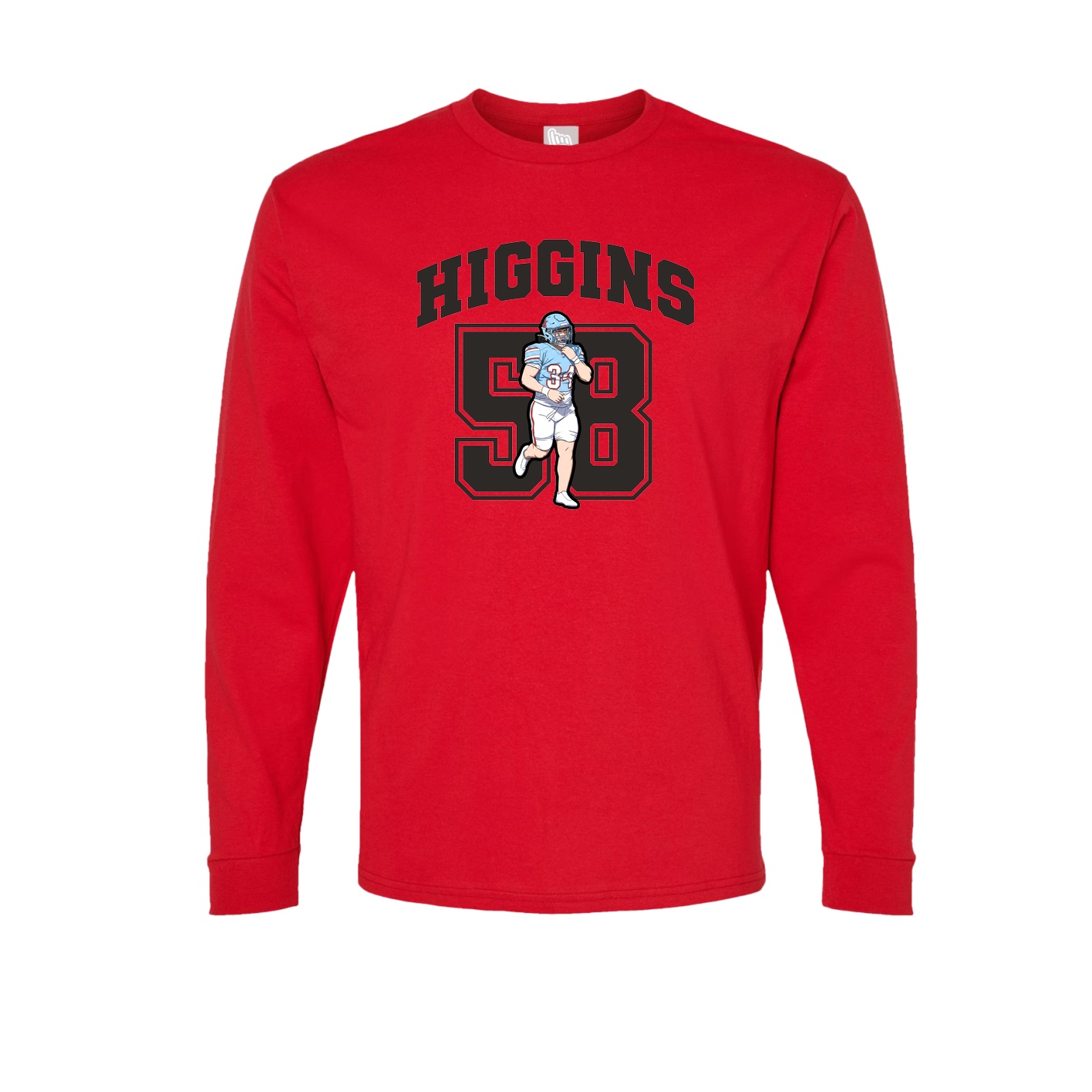 Long Sleeve Tee — Number in Red