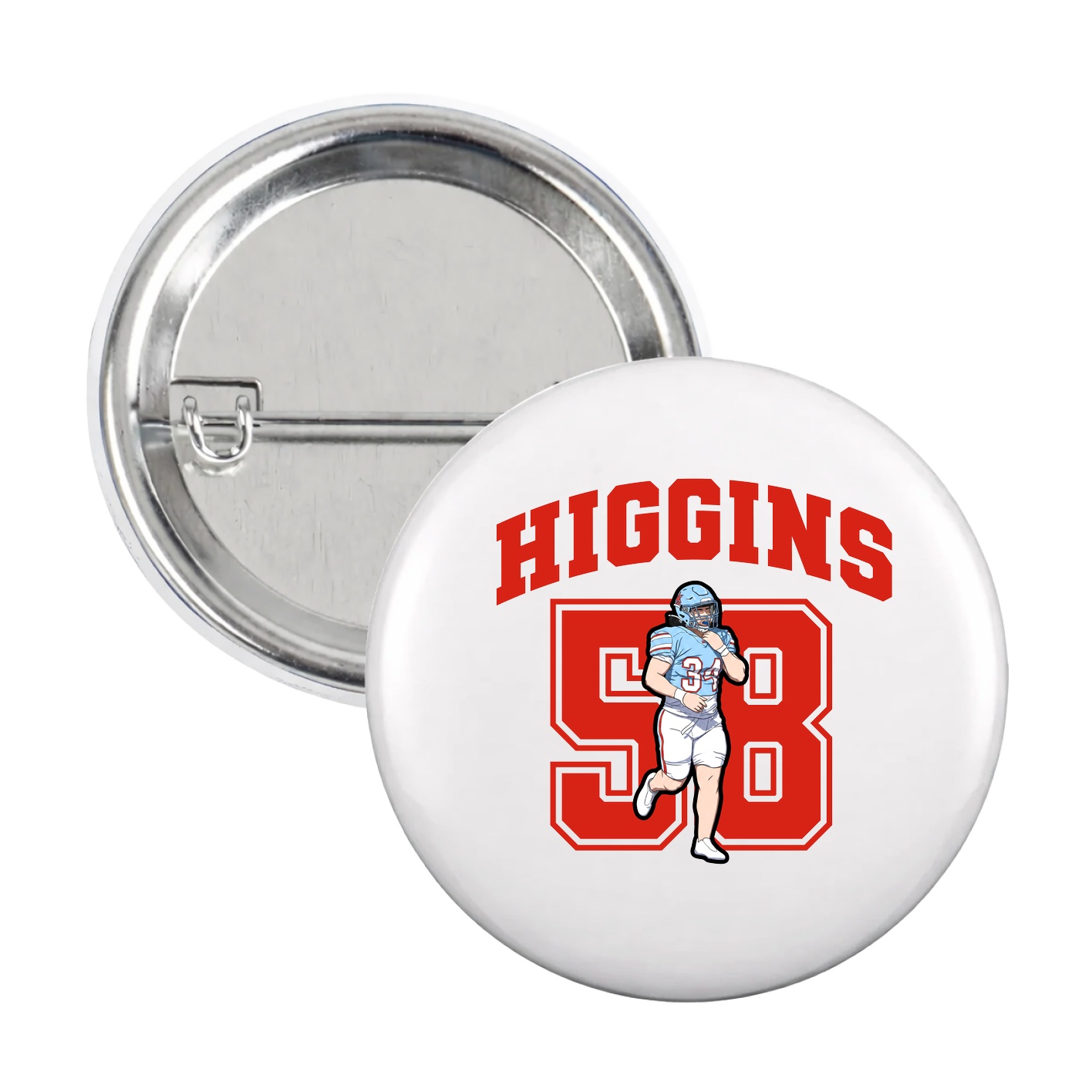 Game Day Button — Number in White