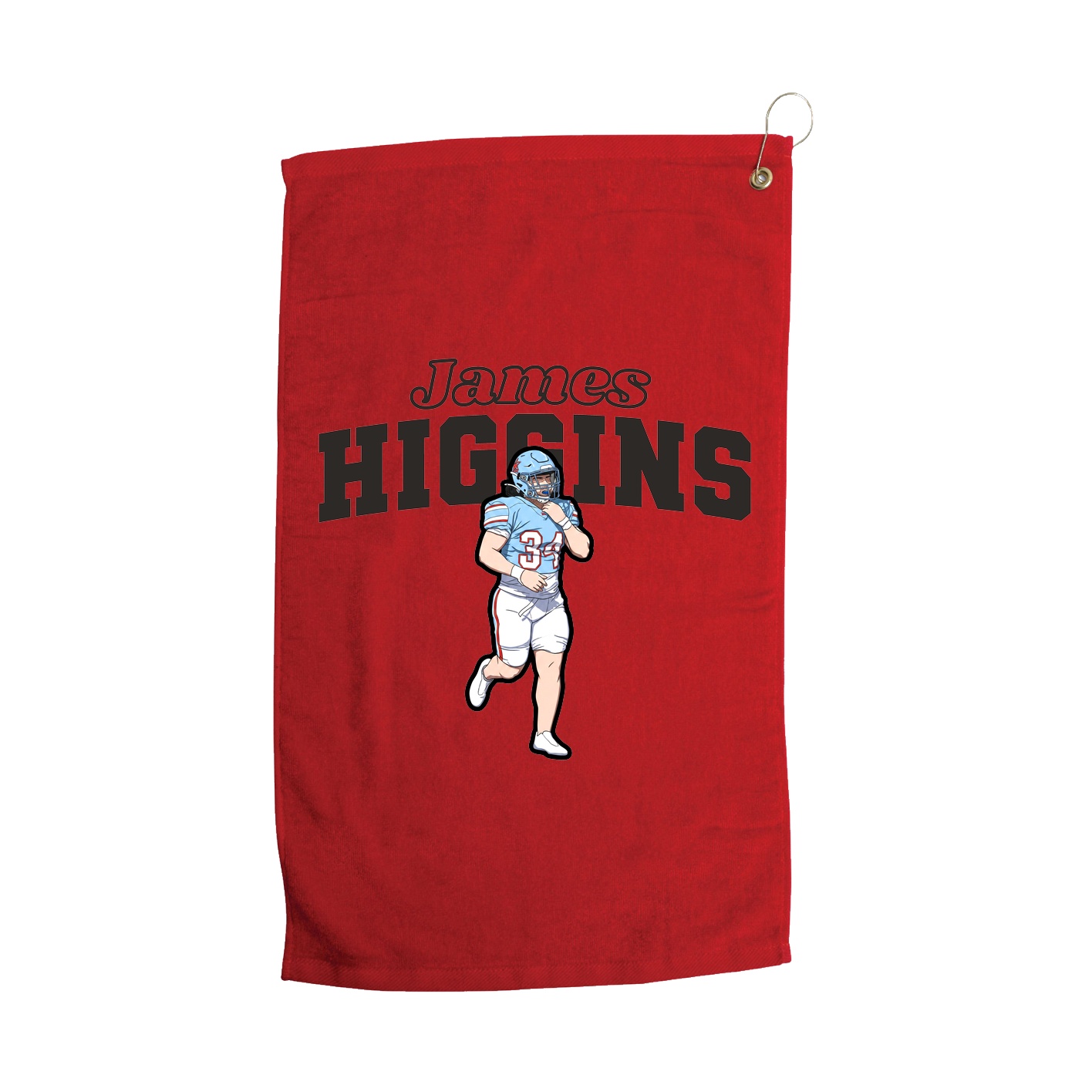 Golf Towel — Name Arch in Red