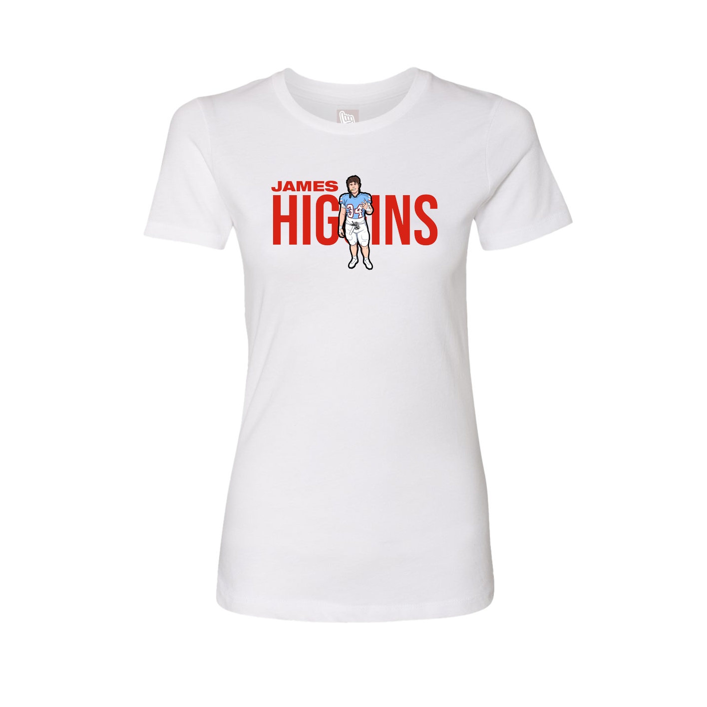 Fitted Women's Tee — Player Name in White