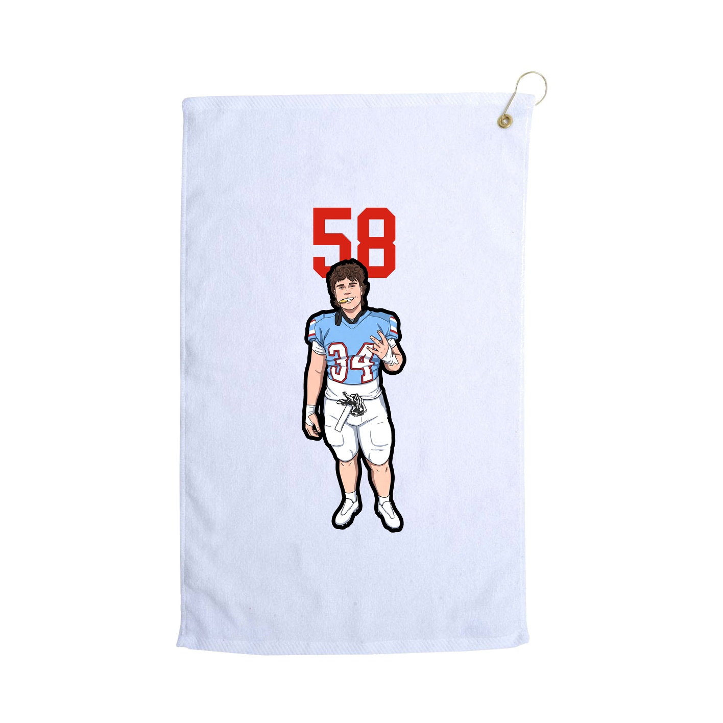 Golf Towel — Number Top in White