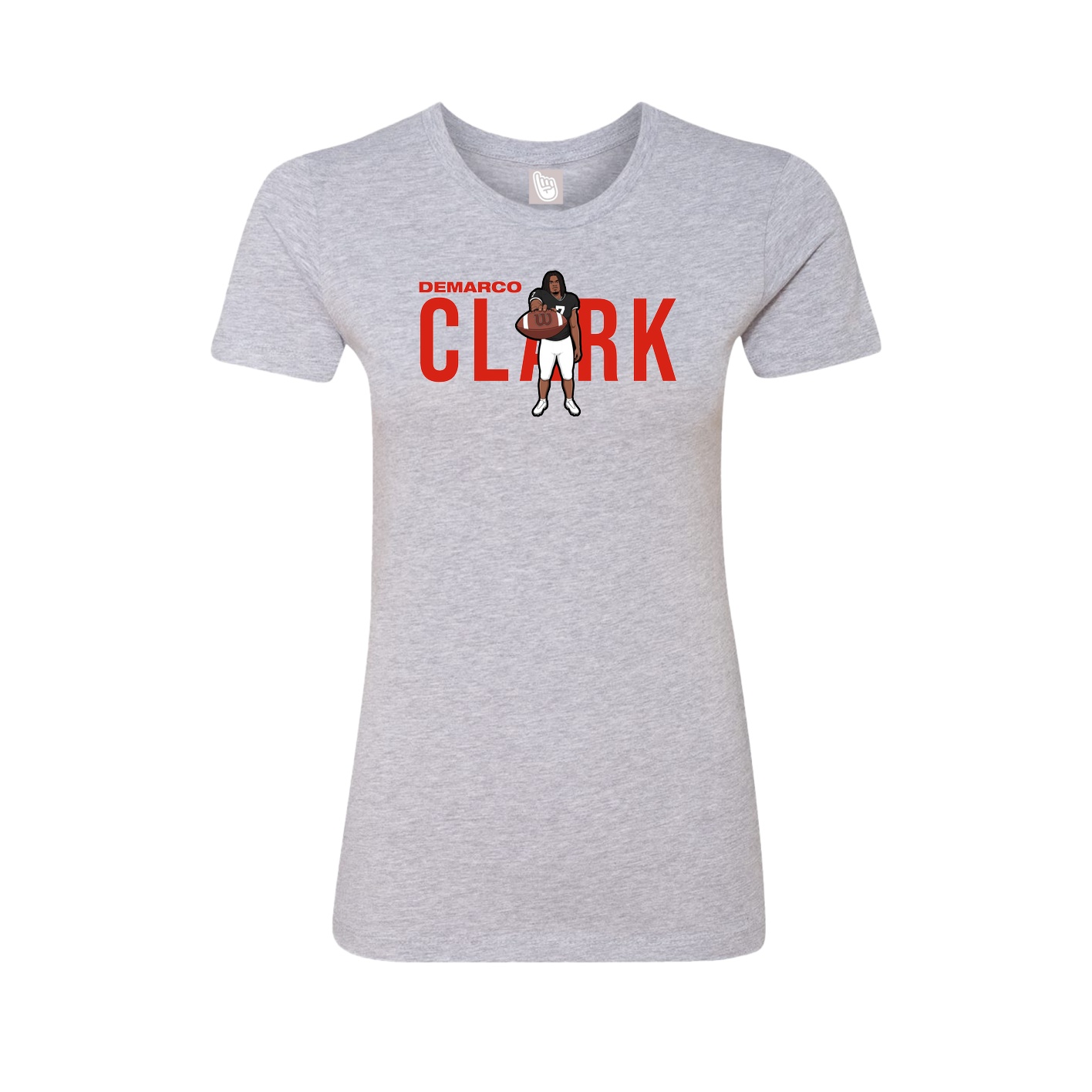Fitted Women's Tee — Player Name in Grey