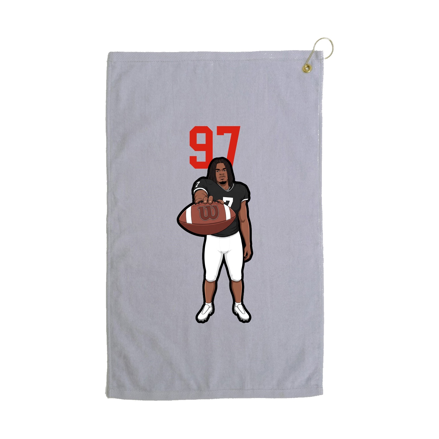 Golf Towel — Number Top in Grey