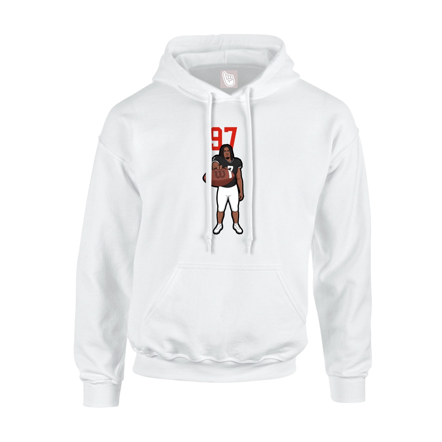 Youth Hoodie — Number Top in White