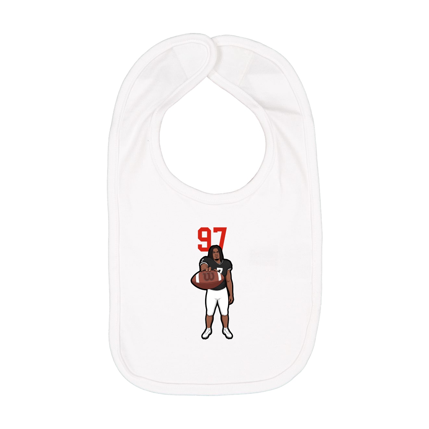 Infant Bib — Number Top in White