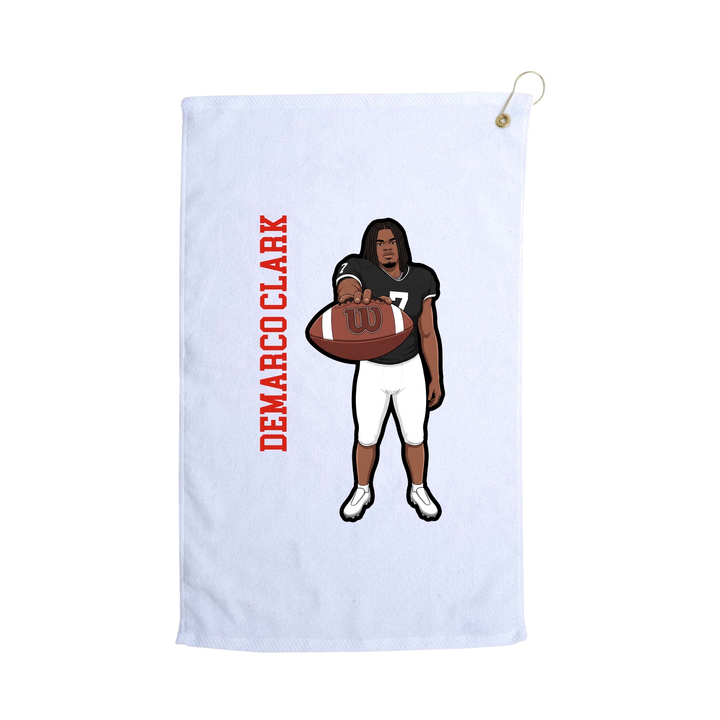 Golf Towel — Name Vertical in White