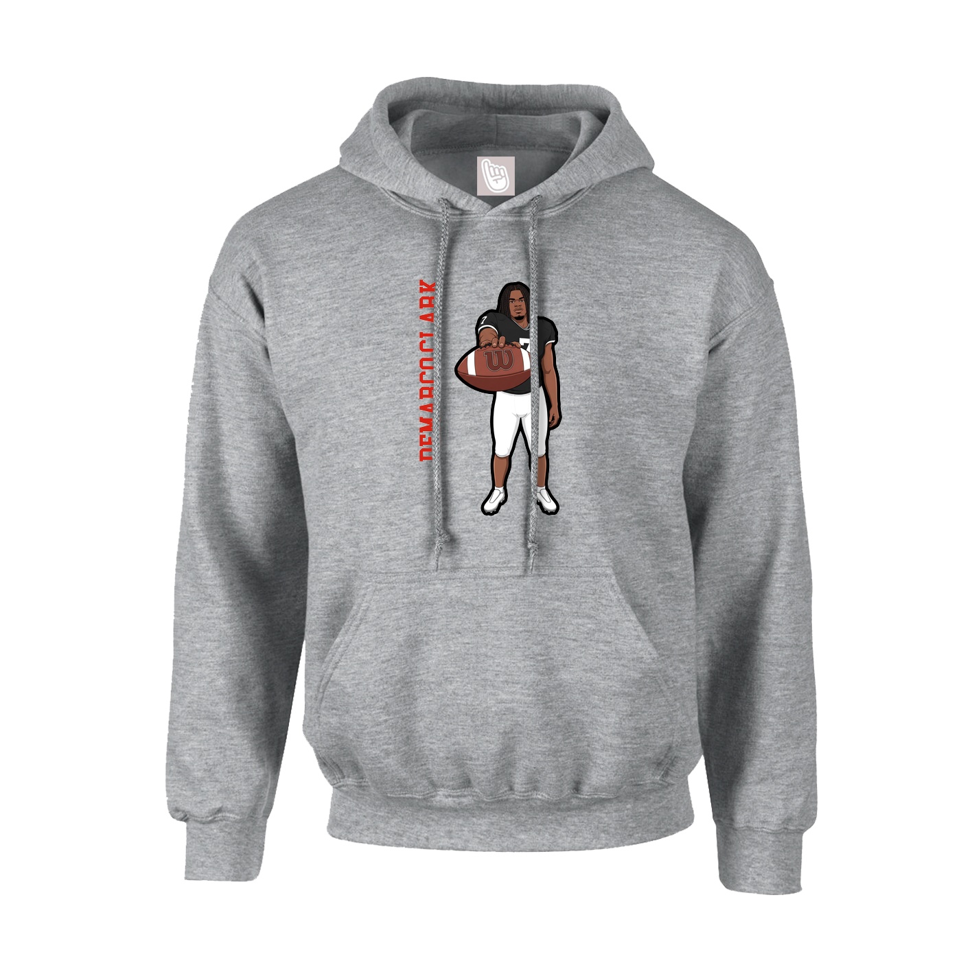 Hoodie — Name Vertical in Grey