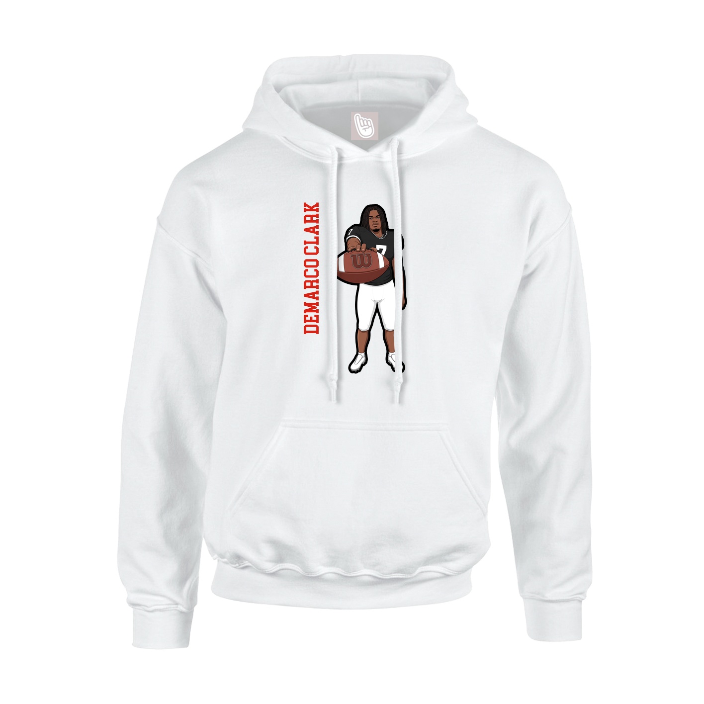 Youth Hoodie — Name Vertical in White