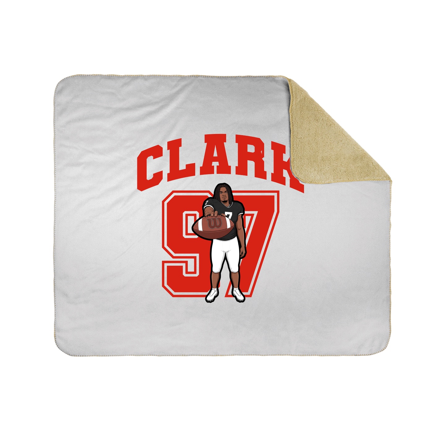 Throw Blanket — Number in White