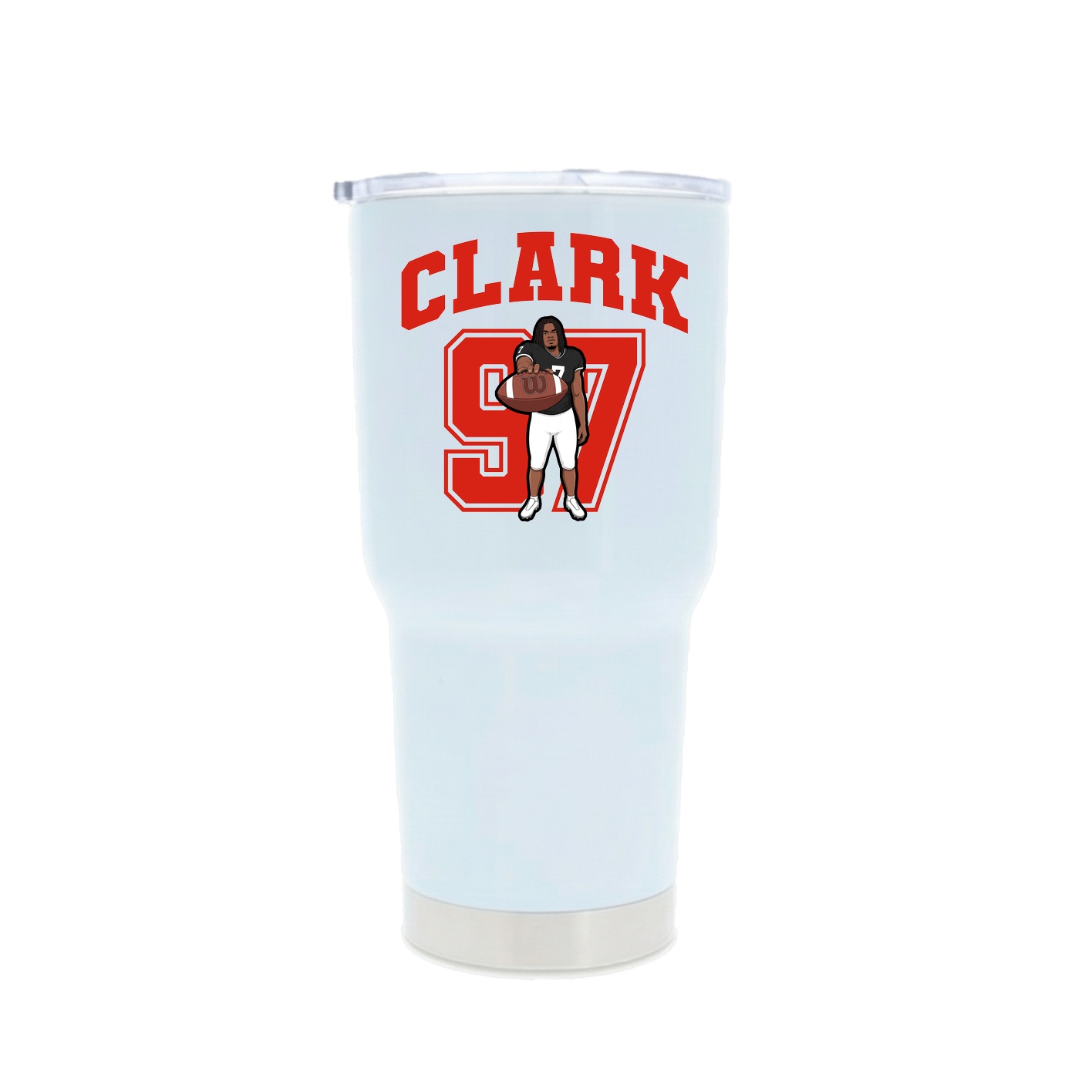 30oz Stainless Steel Tumbler — Number in White