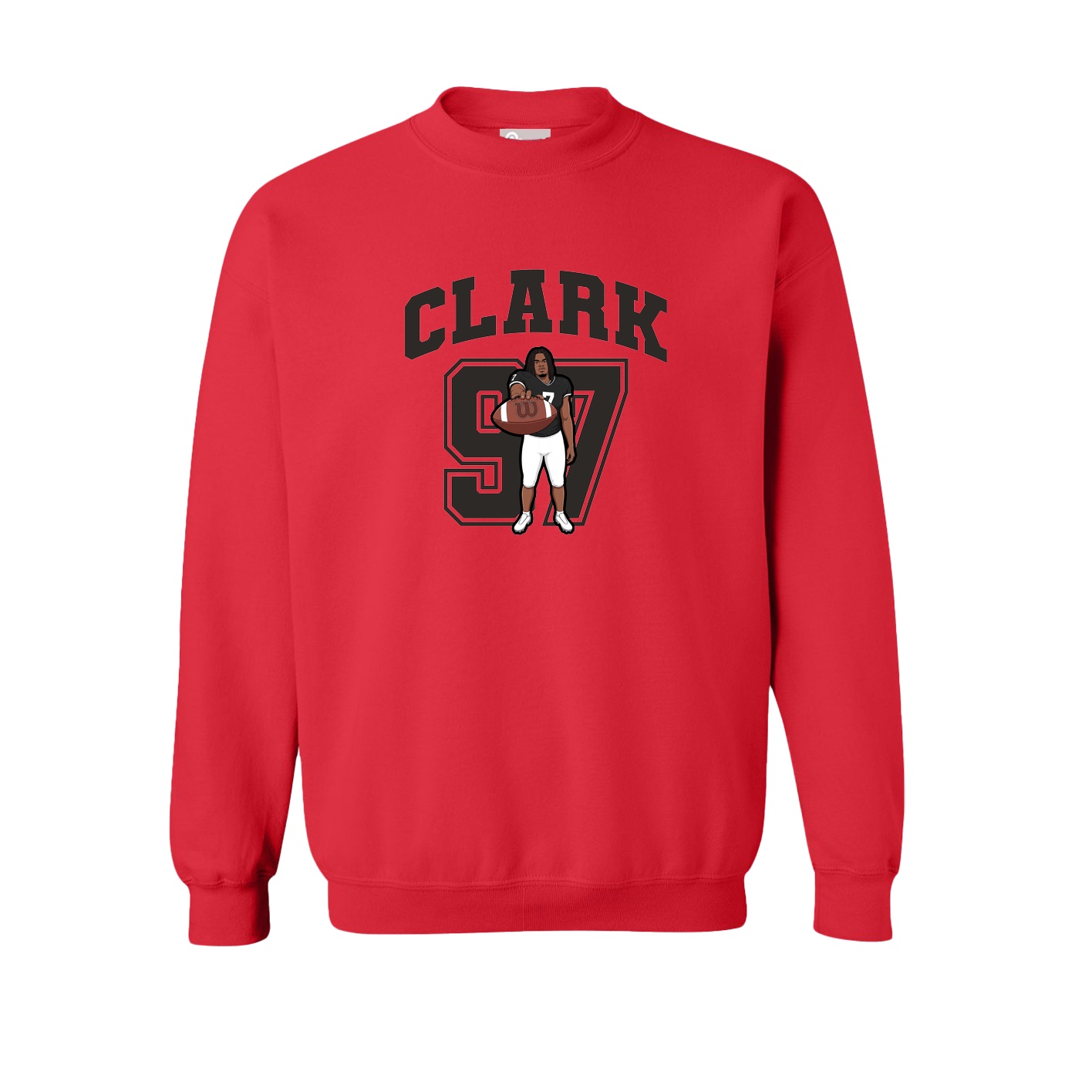 Fleece Crew — Number in Red
