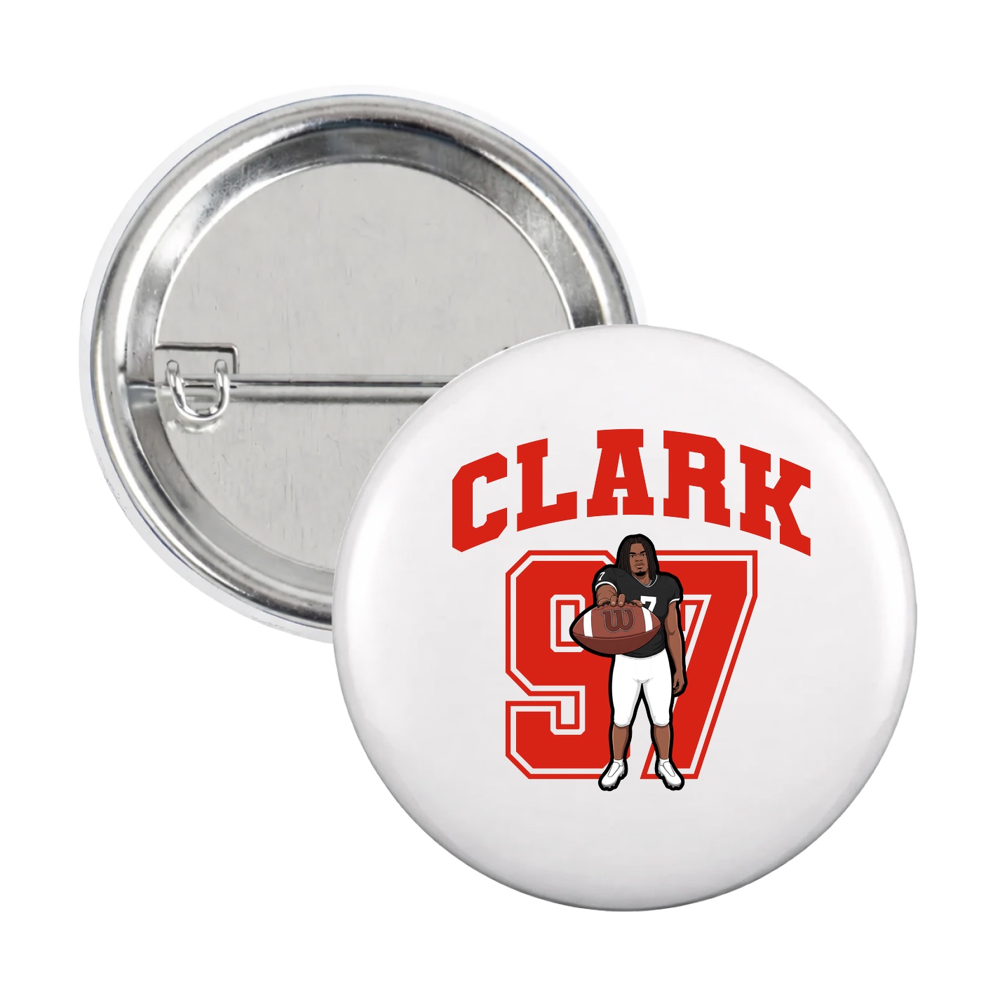 Game Day Button — Number in White