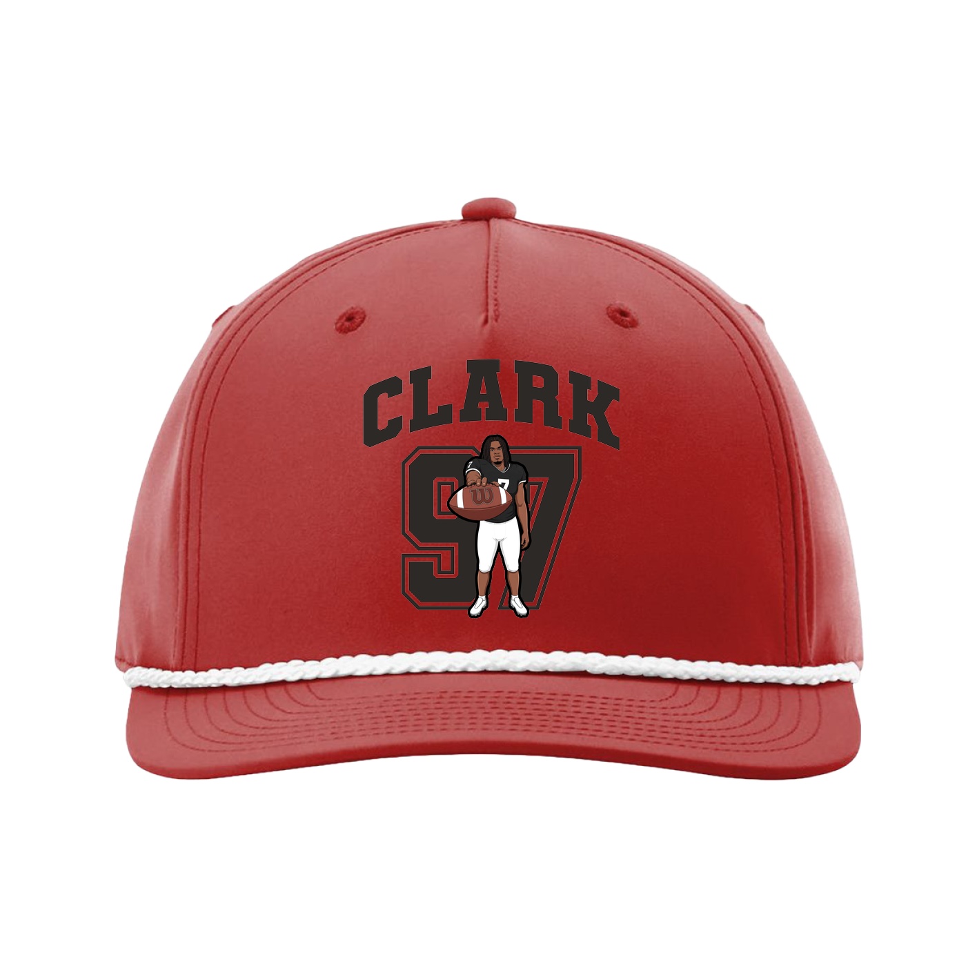 Five-Panel Classic Rope Cap — Number in Red