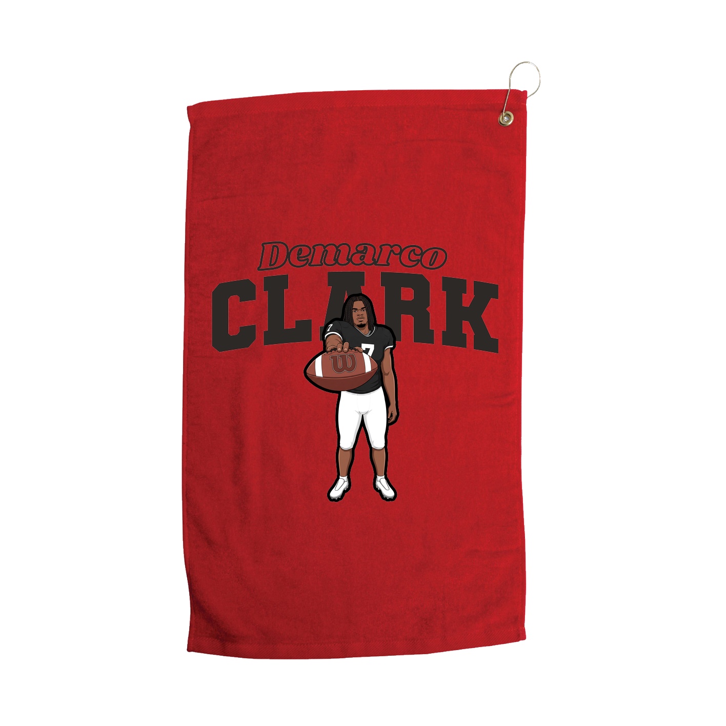 Golf Towel — Name Arch in Red