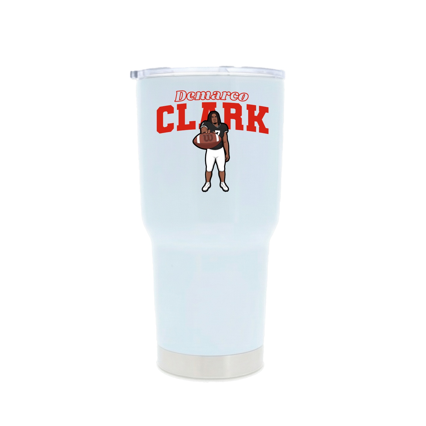 30oz Stainless Steel Tumbler — Name Arch in White