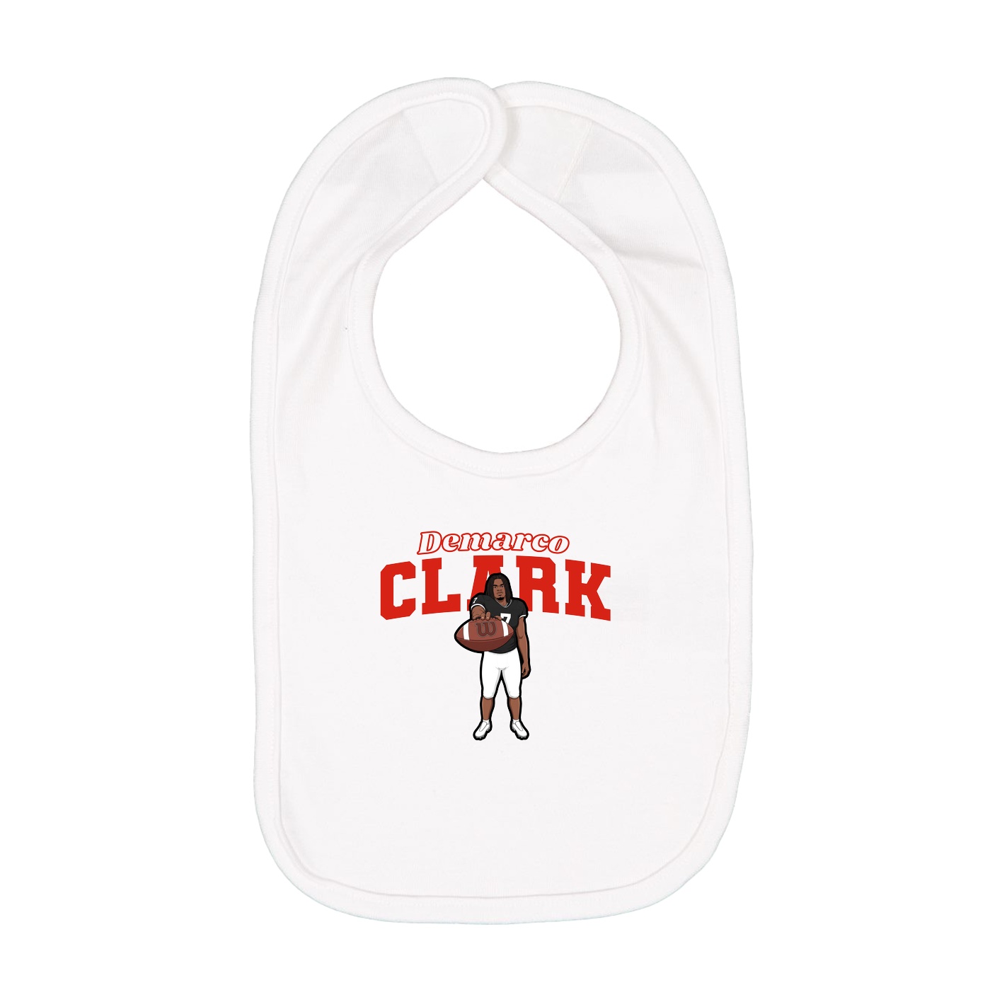 Infant Bib — Name Arch in White