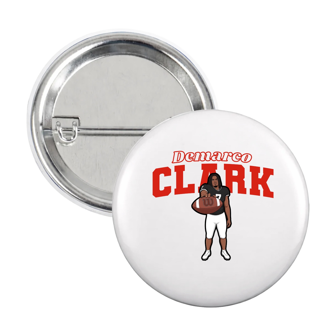 Game Day Button — Name Arch in White