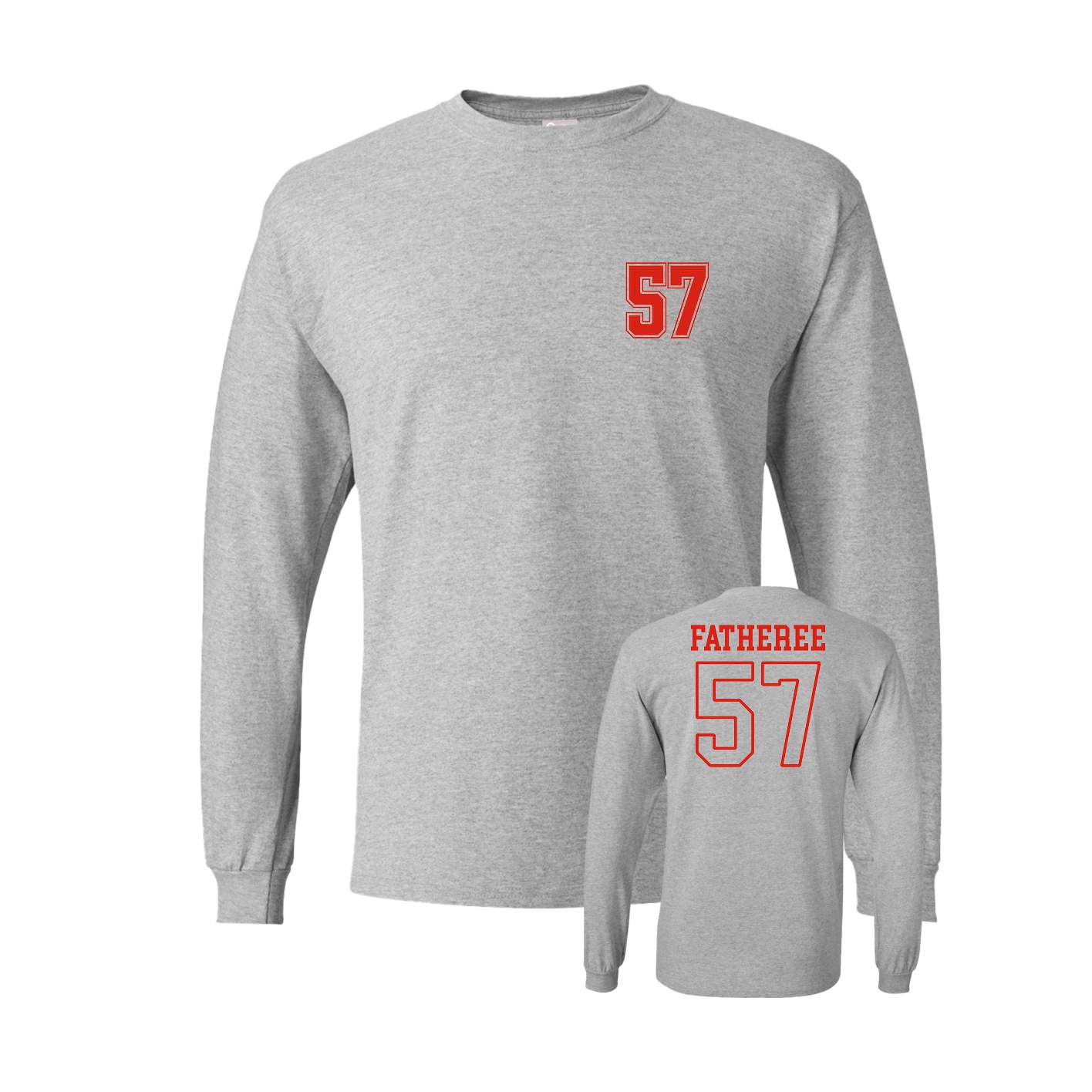 Long Sleeve Tee — Chest Back in Grey