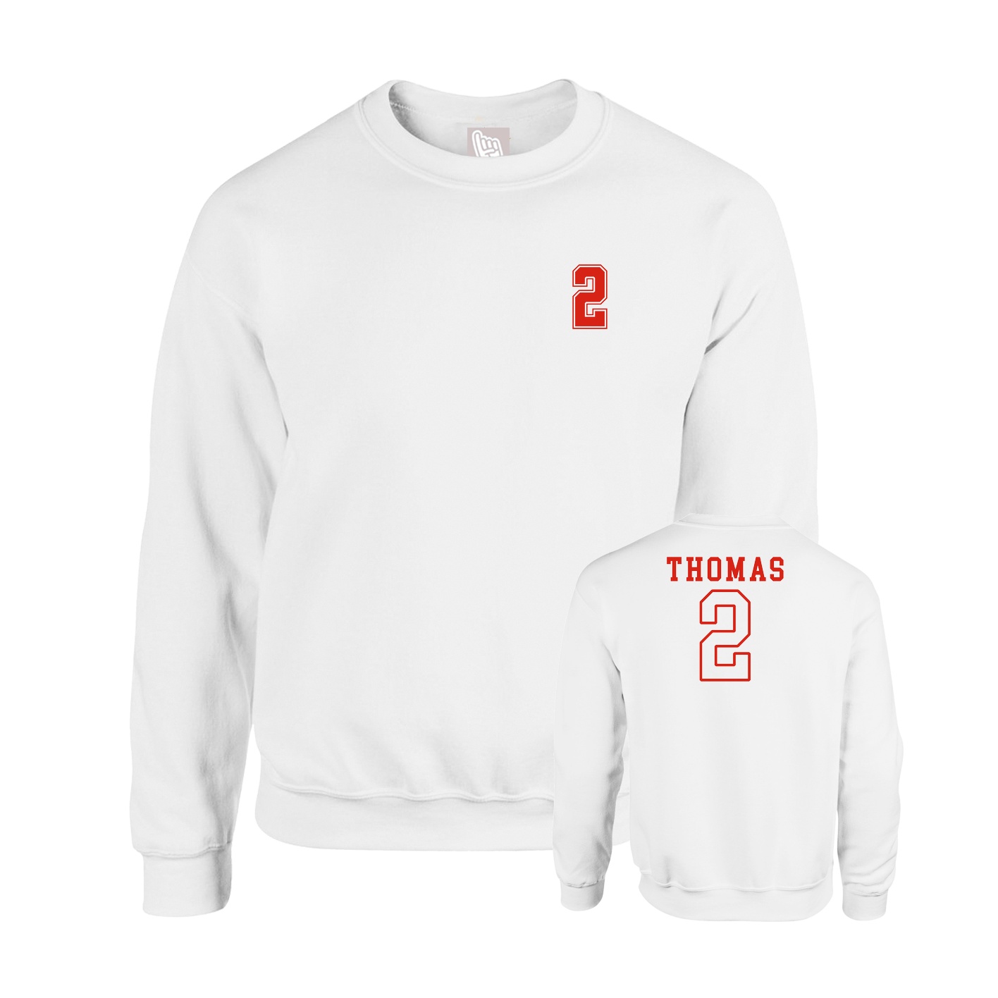 Fleece Crew — Chest Back in White
