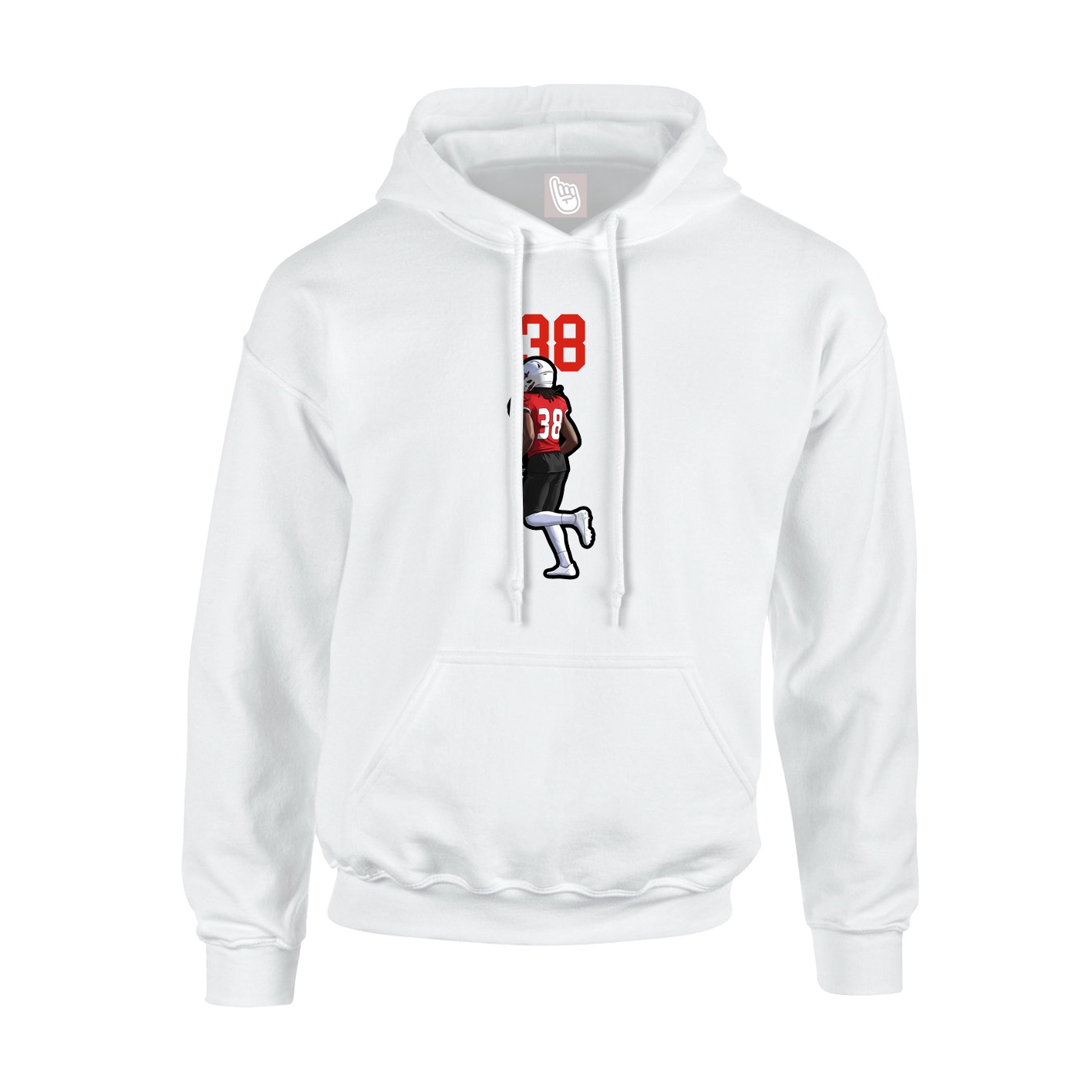 Youth Hoodie — Number Top in White