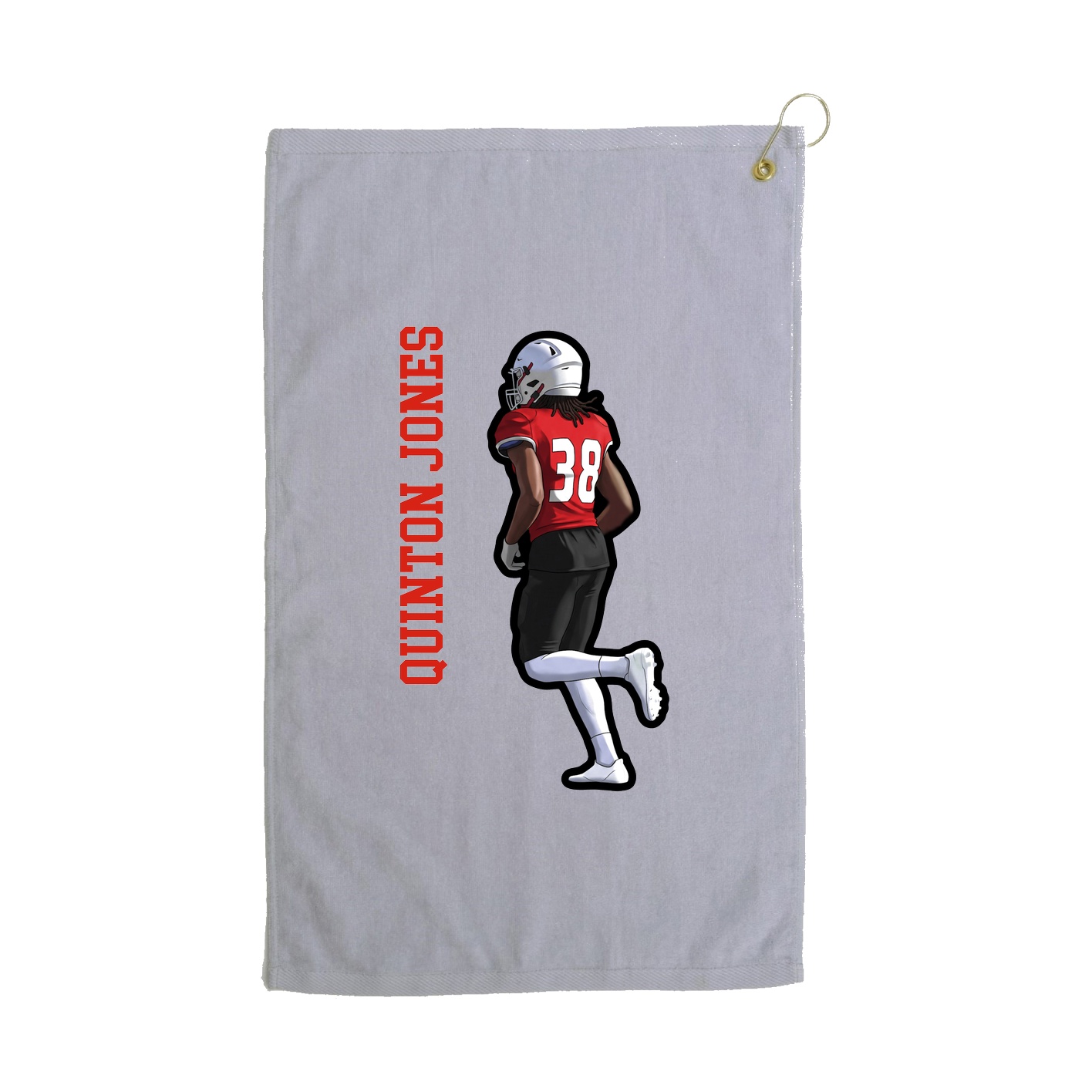 Golf Towel — Name Vertical in Grey