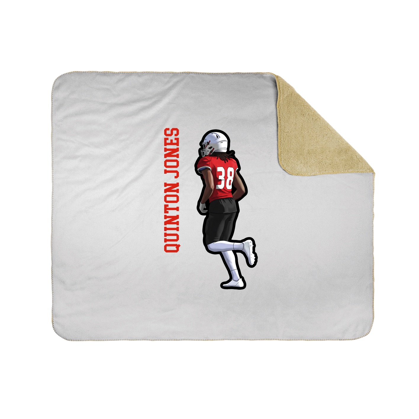 Throw Blanket — Name Vertical in White