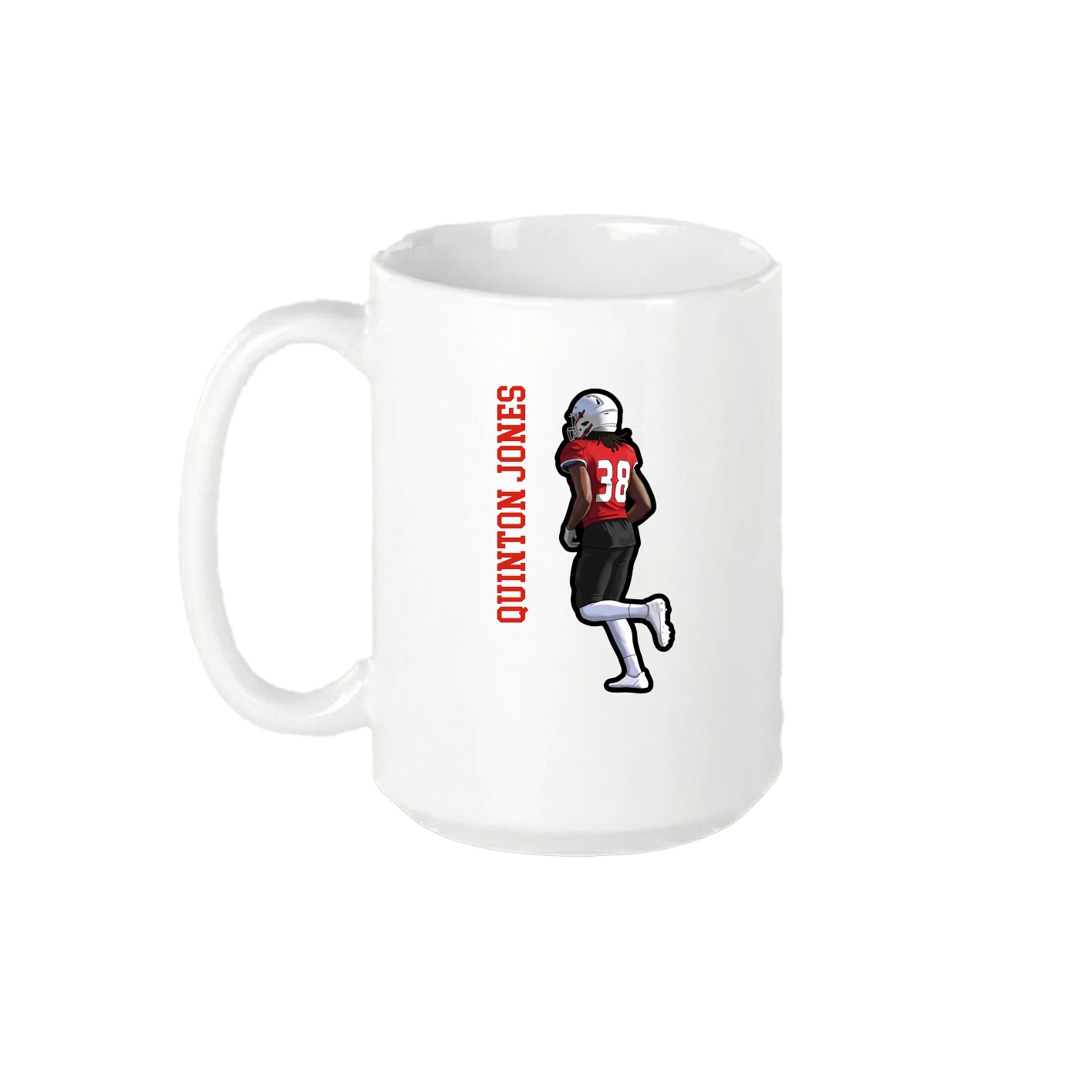 15oz Coffee Mug — Name Vertical in White