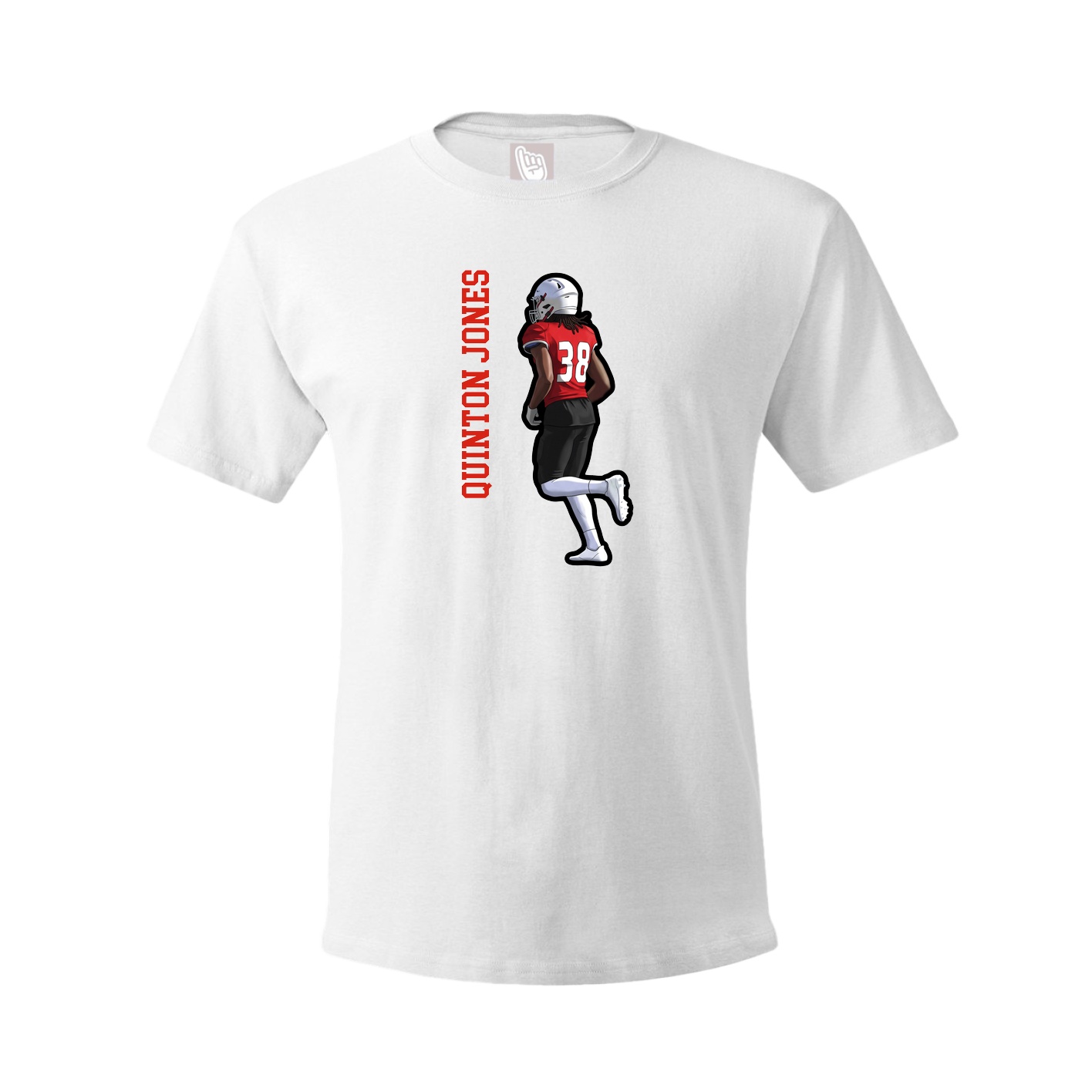 Youth Tee — Name Vertical in White
